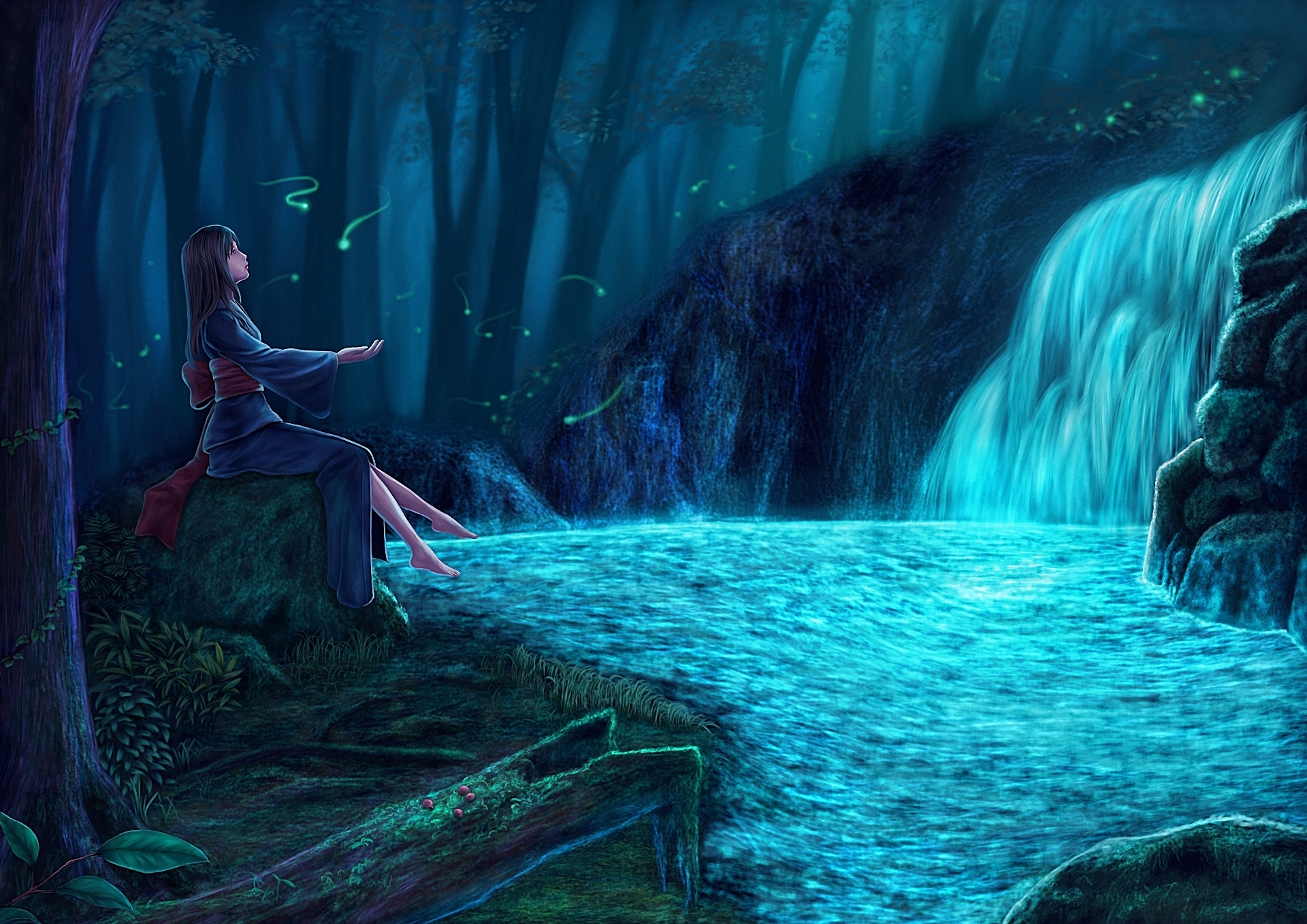 Девушка в волшебном лесу