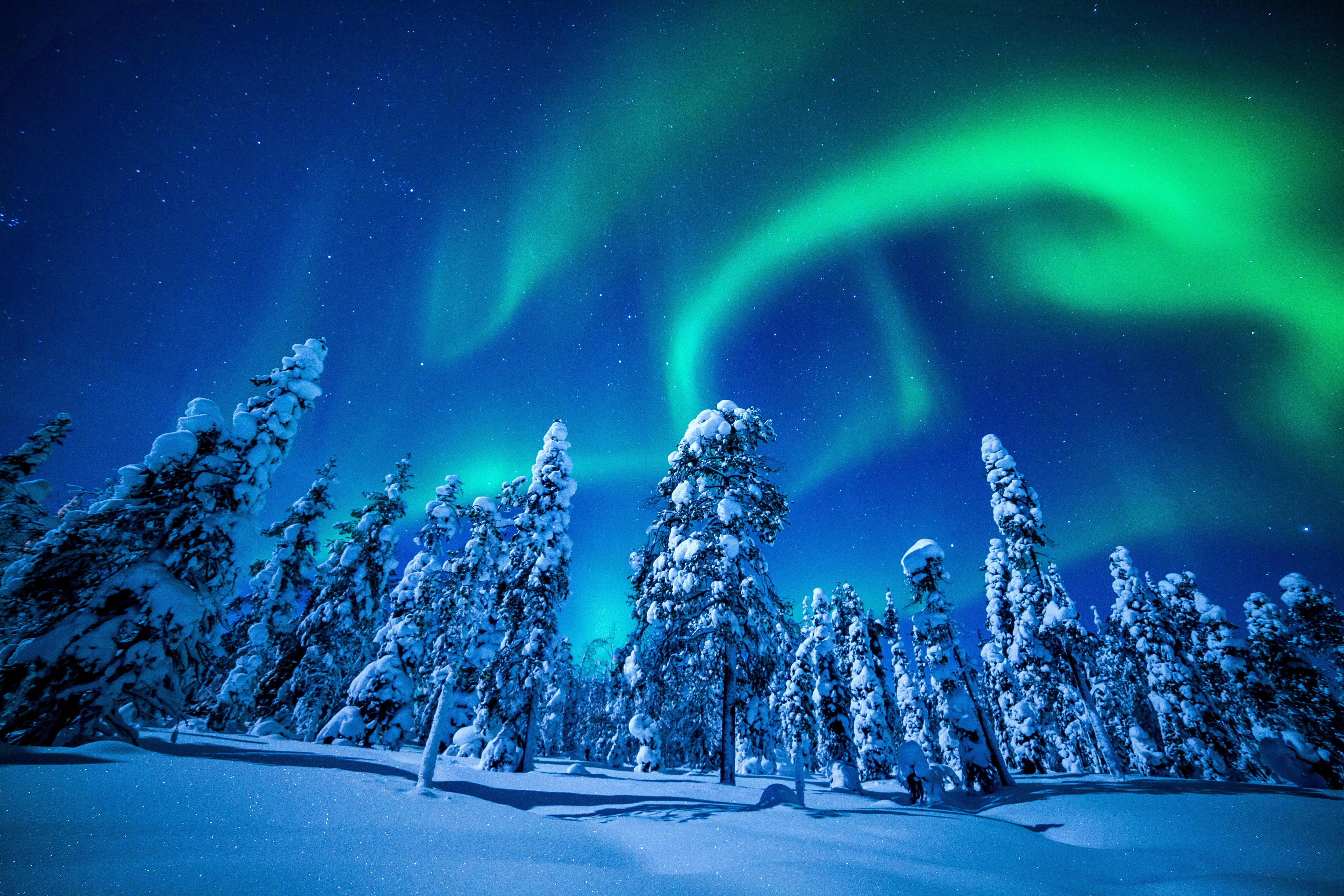 Финляндия зима Северное сияние