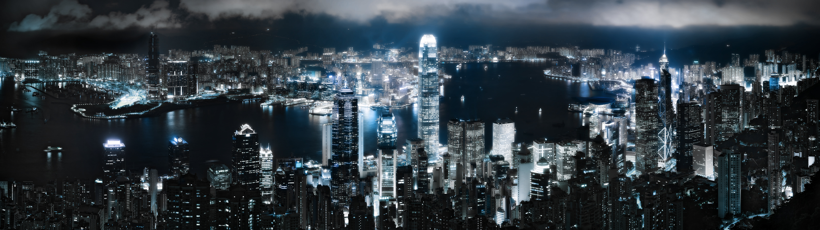 182648 télécharger le fond d'écran construction humaine, ville, bleu, hong kong, villes - économiseurs d'écran et images gratuitement