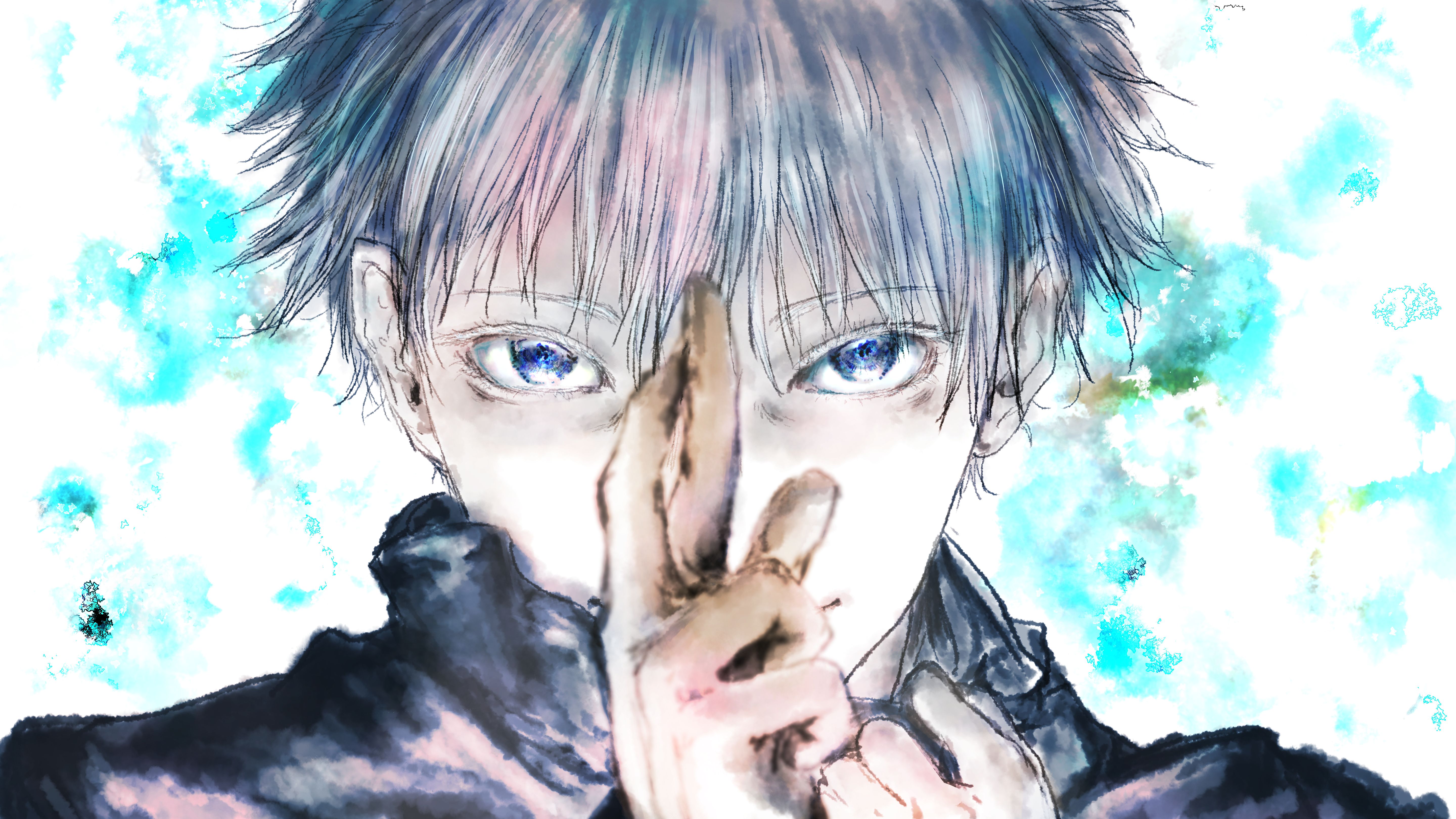 Anime, Jujutsu Kaisen, Blue Eyes, Boy, Satoru Gojo, White Hair, HD  wallpaper