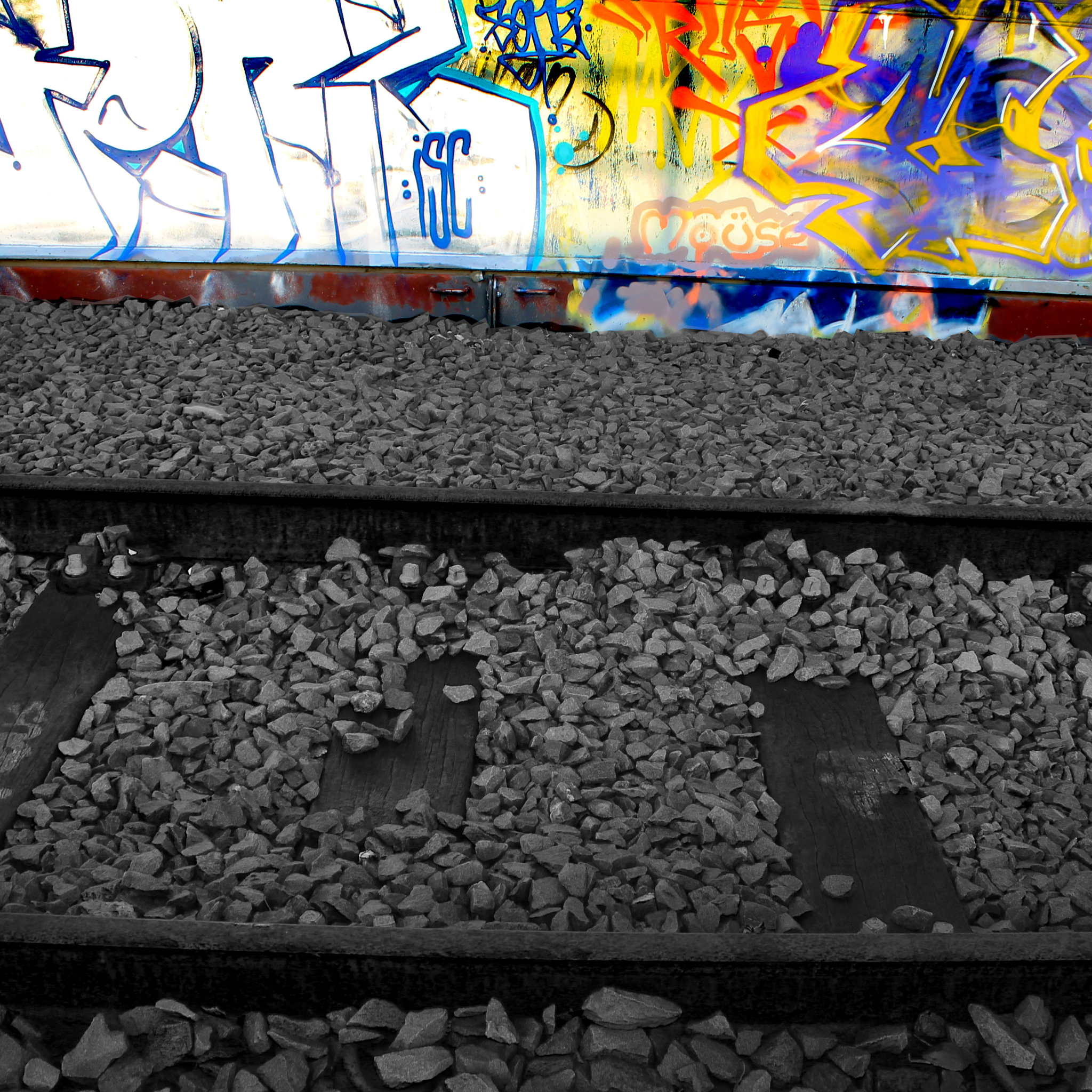 1239084 descargar imagen artístico, pintada, abandonado, ferrocarril, vía férrea: fondos de pantalla y protectores de pantalla gratis