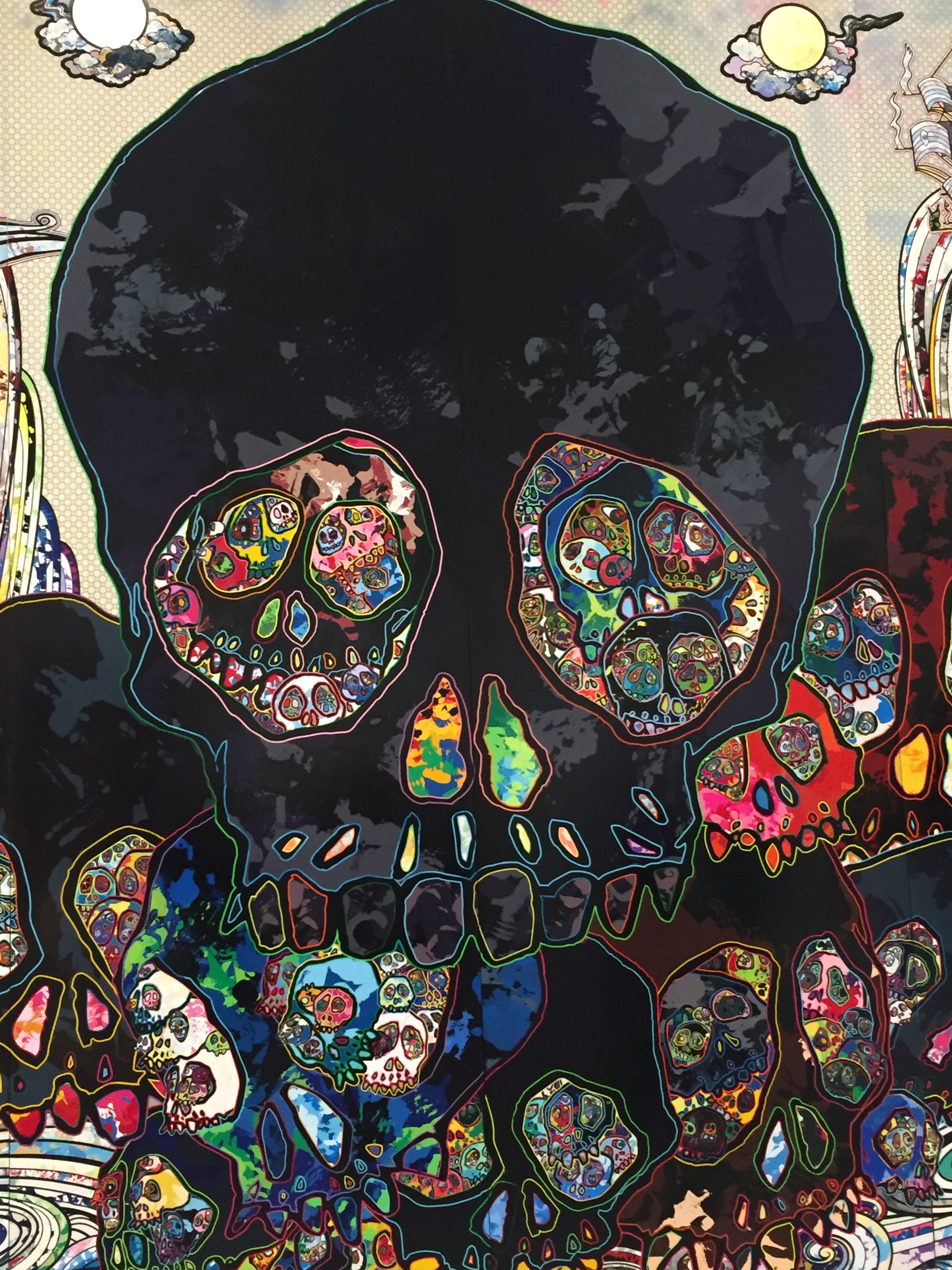 art, motley, skull, multicolored, skulls 1080p