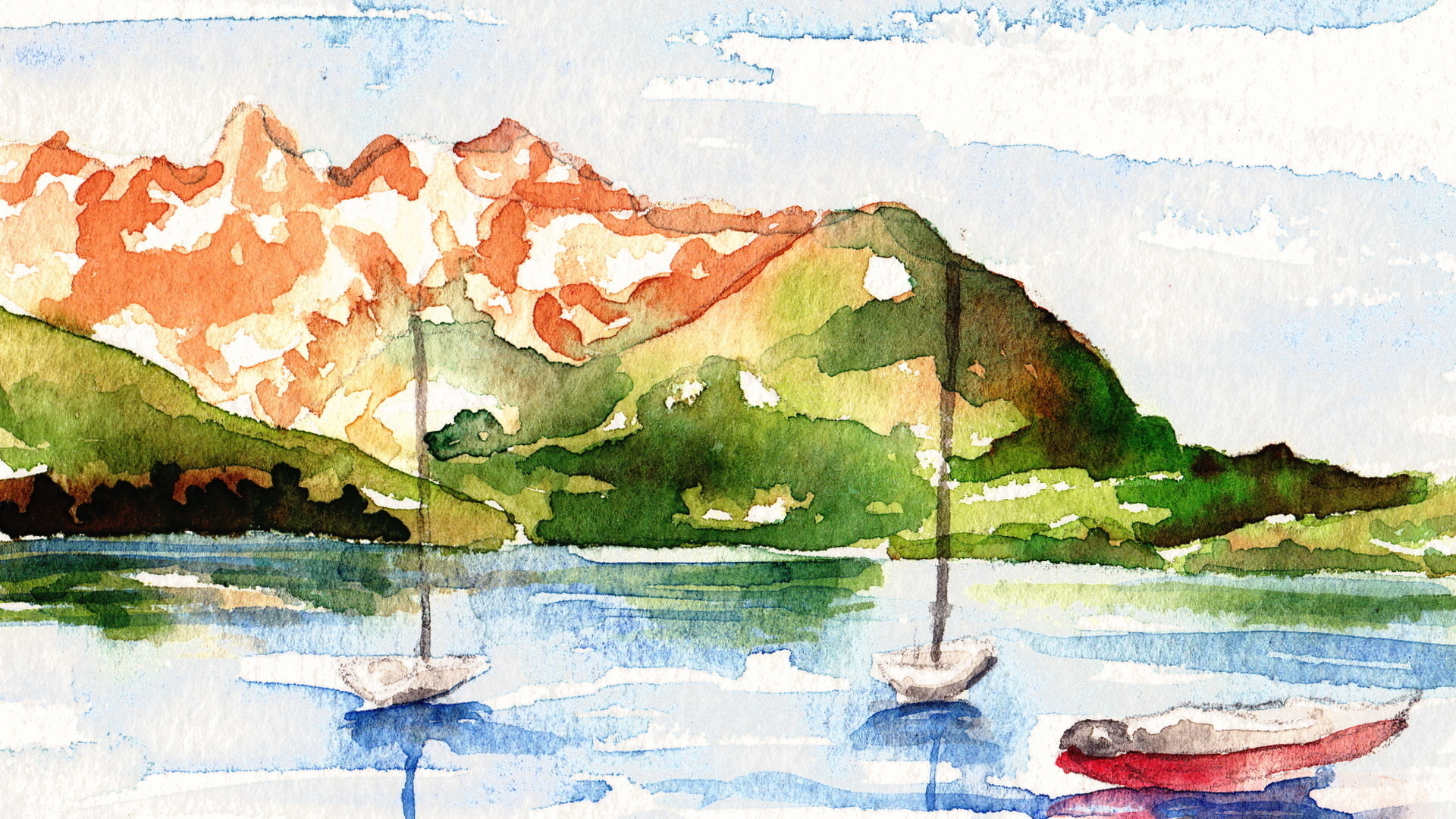 watercolor, artistic desktop HD wallpaper