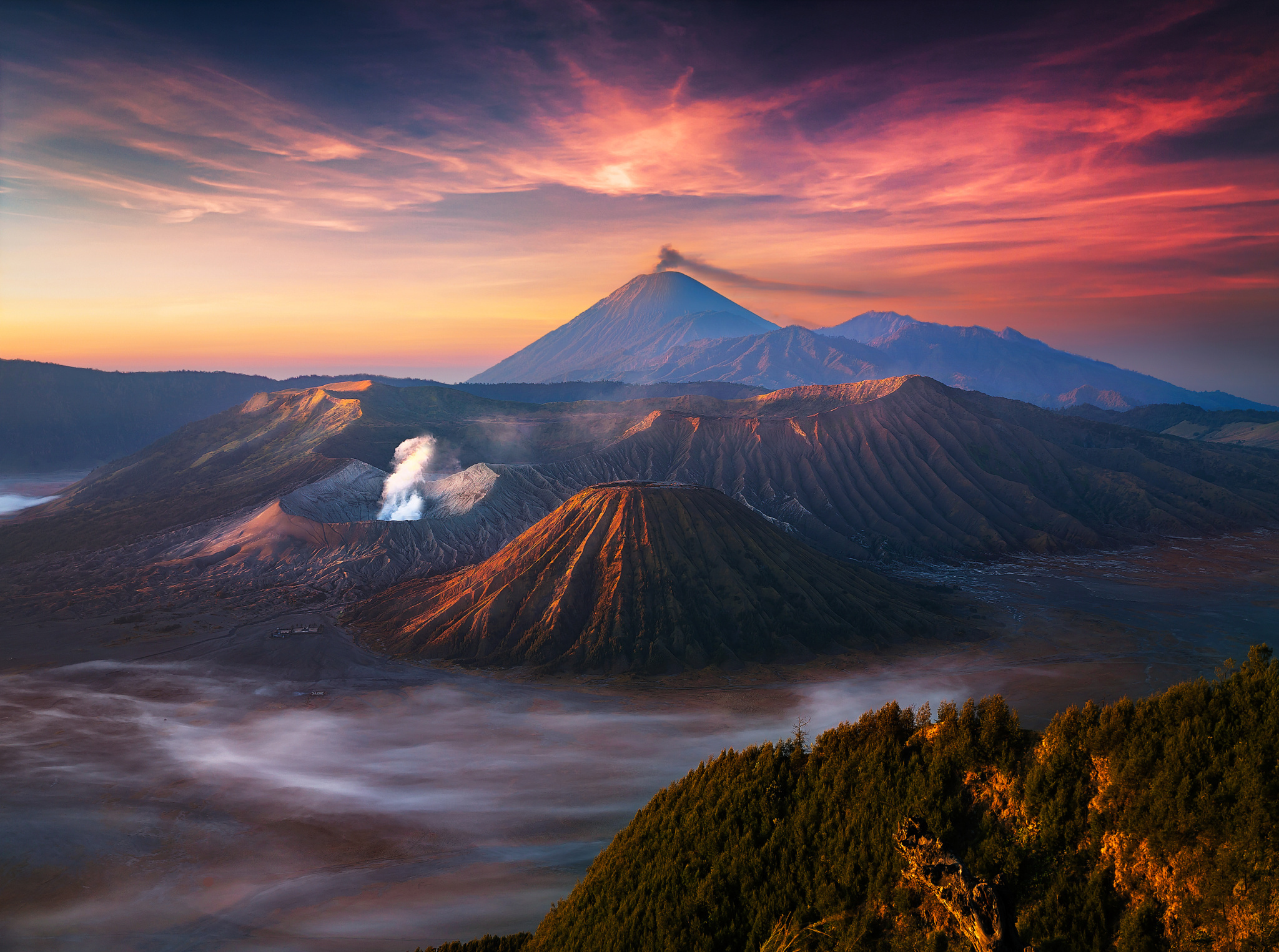indonesia, mount bromo, landscape, mountain, volcano, earth, volcanoes