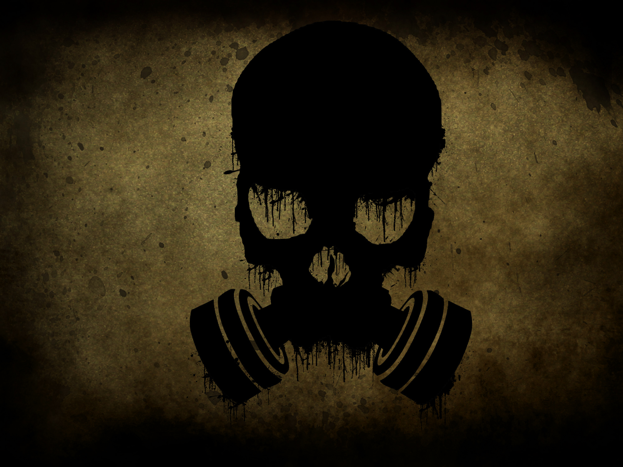 dark, skull, gas mask High Definition image