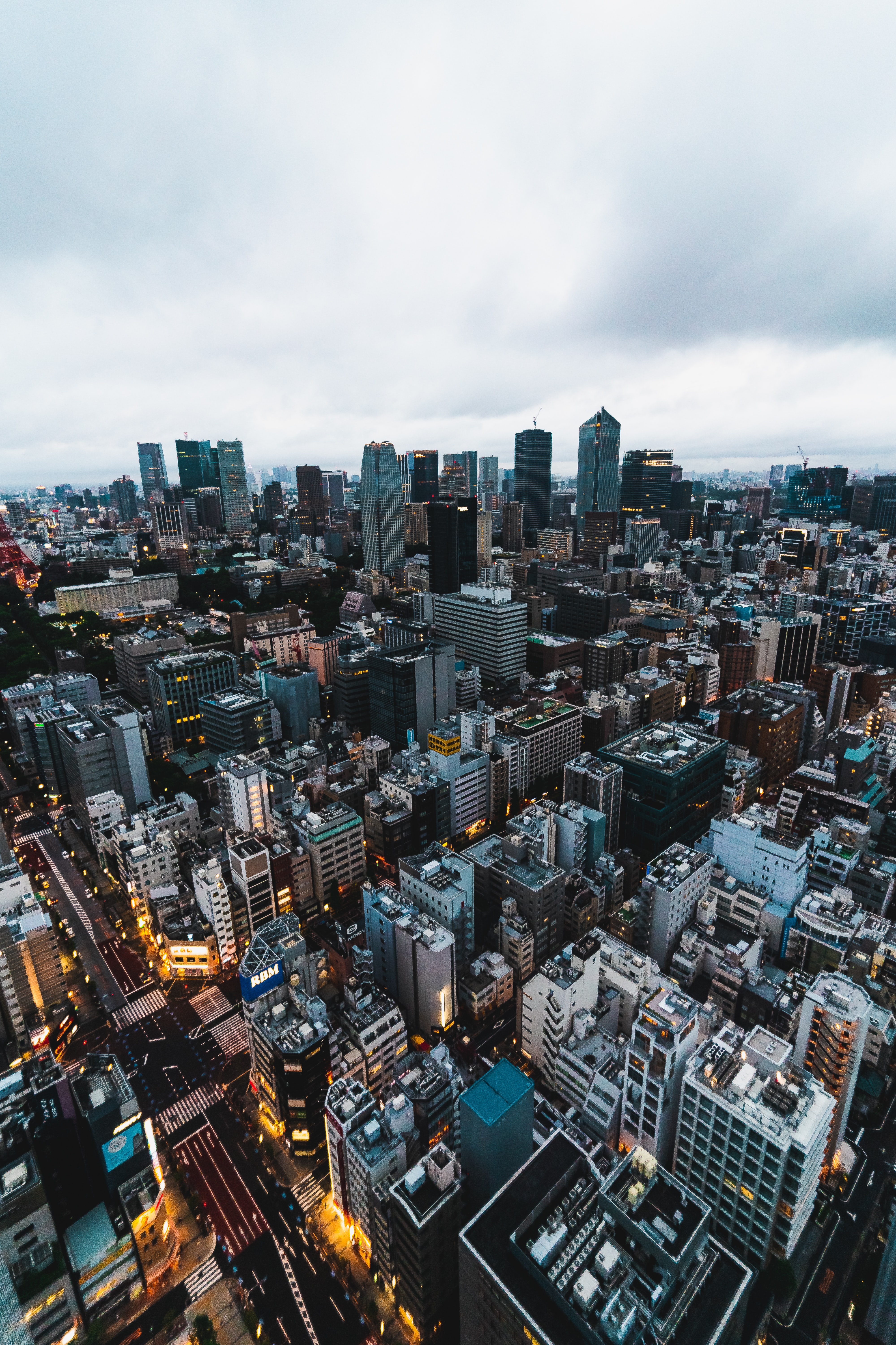Скачать обои бесплатно Мегаполис, Здания, Япония, Город, Вид Сверху, Токио, Города, Архитектура картинка на рабочий стол ПК