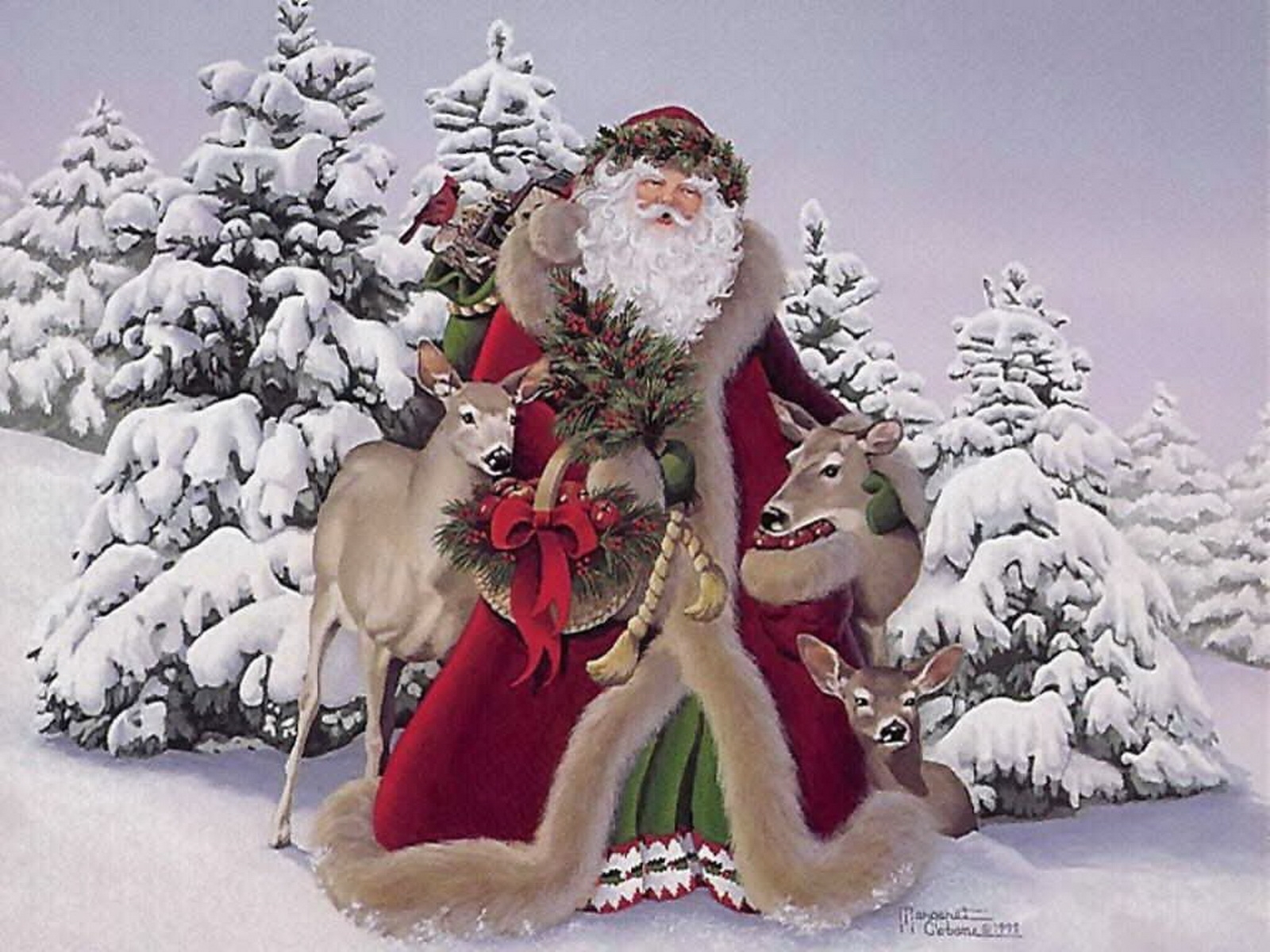 1672 Hintergrundbild herunterladen weihnachten, bilder, feiertage, winter, neujahr, väterchen frost, weihnachtsmann - Bildschirmschoner und Bilder kostenlos