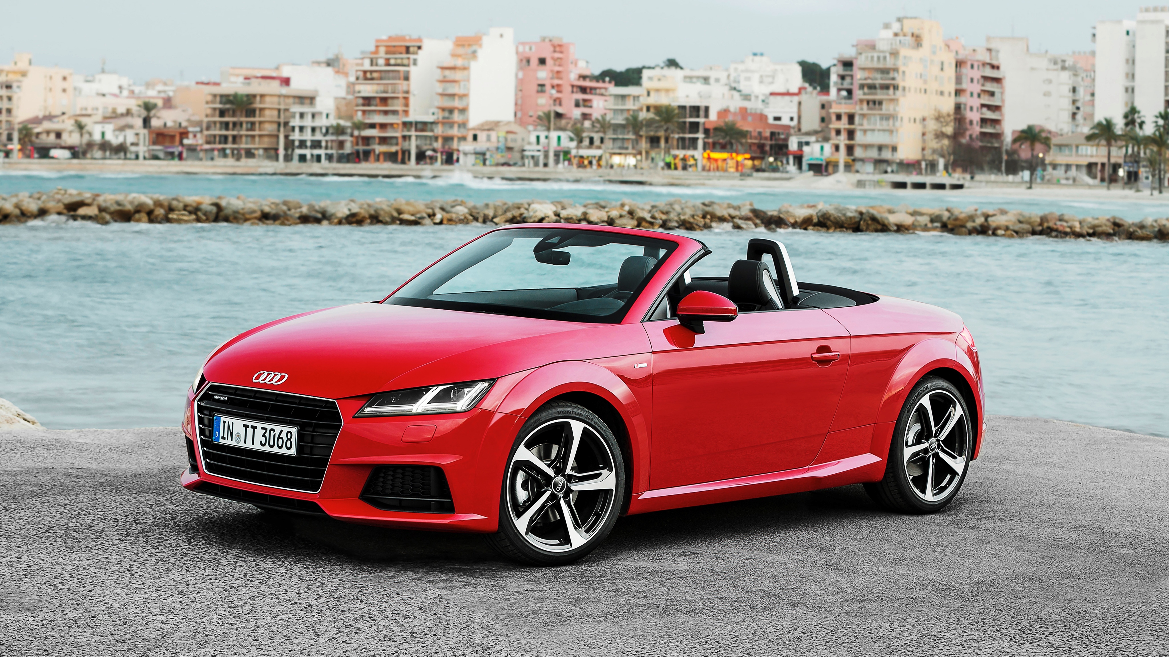 cars, audi, red, cabriolet, roadster, tt, quattro s for android