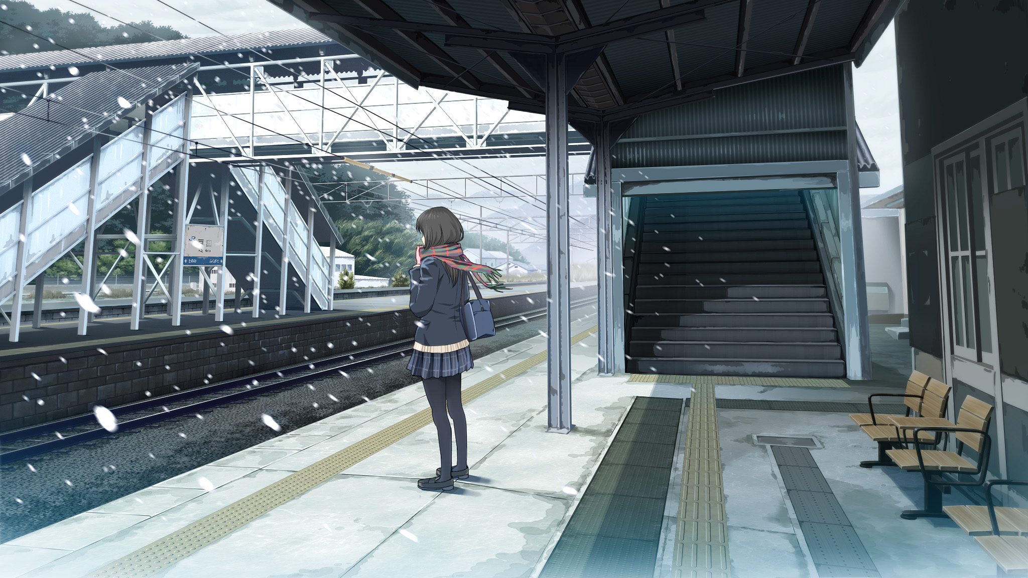Станция пробуждение. Макото Синкай железная дорога. Макото Синкай вагон метро.