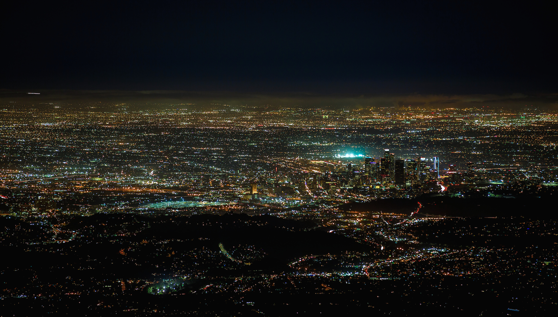 Панорама ночного Лос Анджелеса