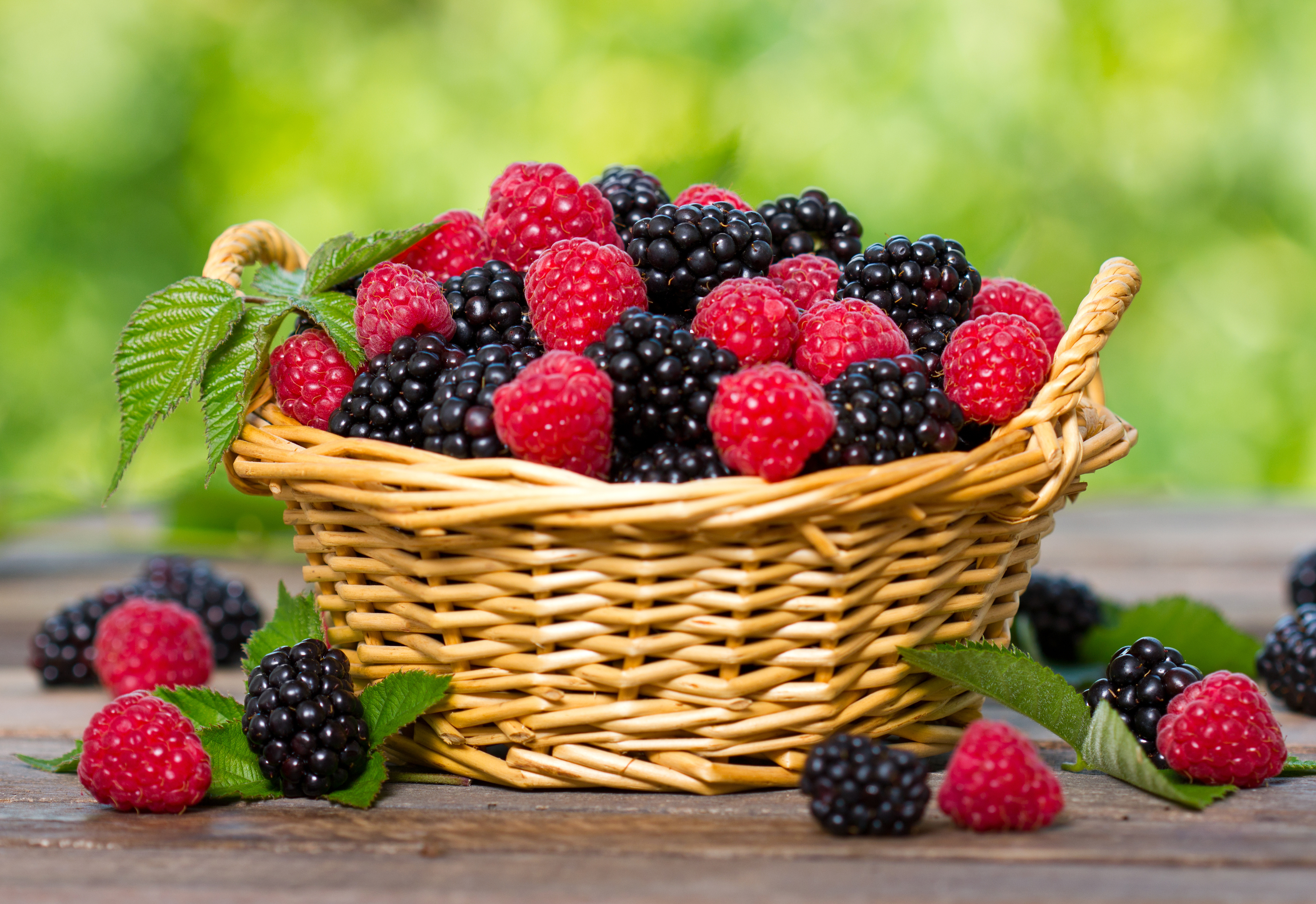 Download mobile wallpaper Food, Raspberry, Still Life, Blackberry, Berry, Fruit, Basket for free.