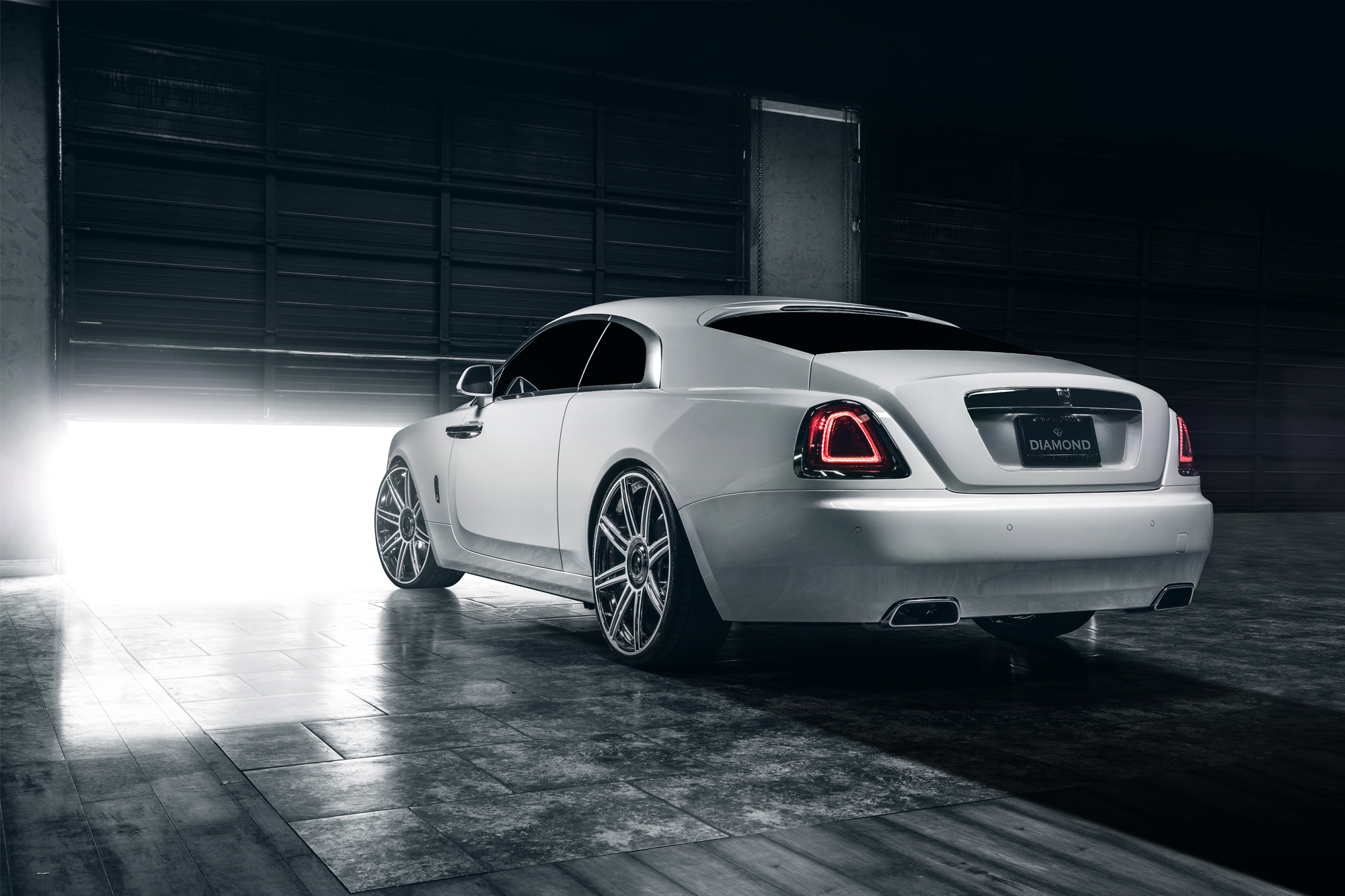 rolls royce, cars, wraith, white, back view, rear view High Definition image