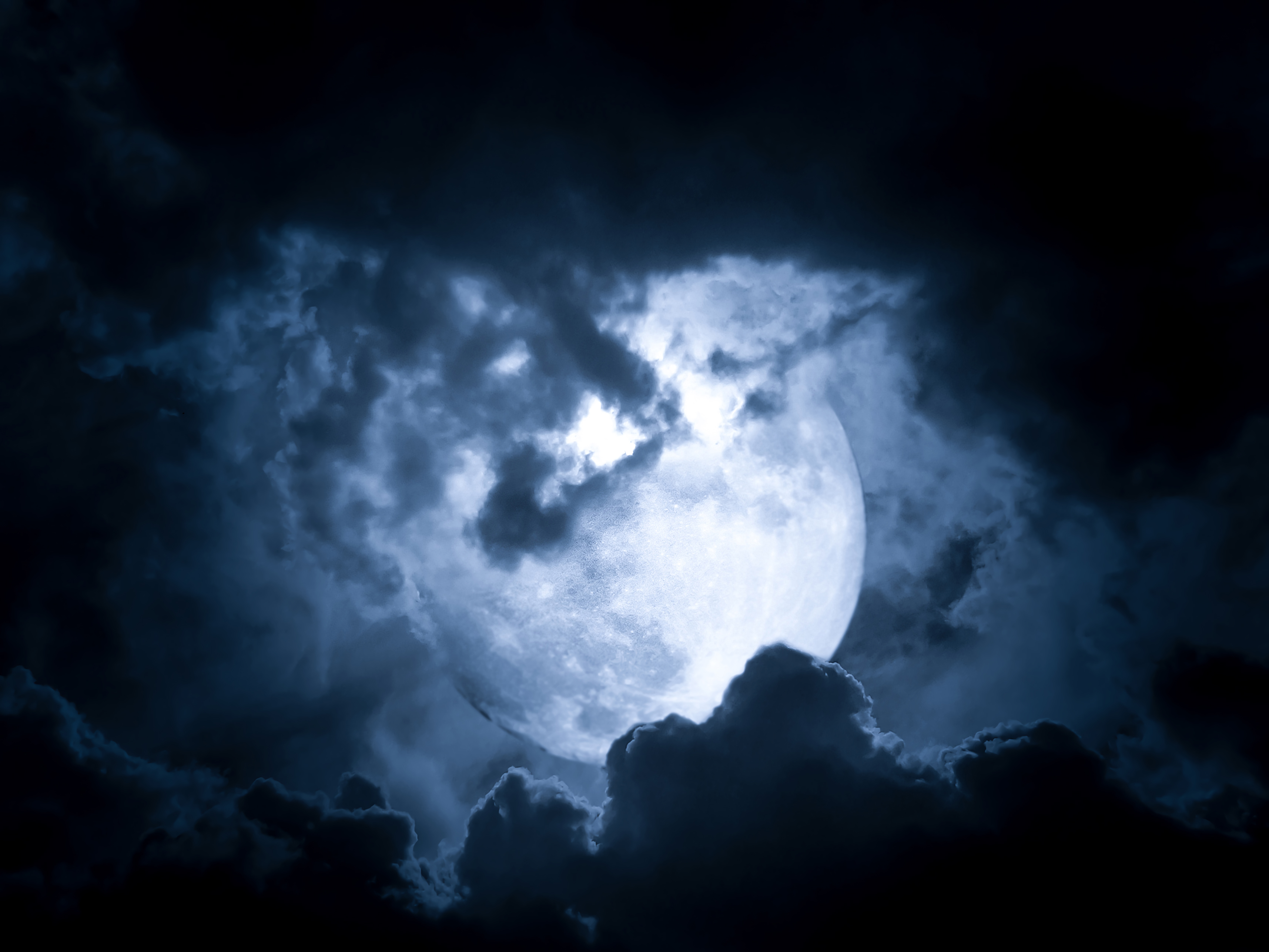 vertical wallpaper moonlight, clouds, glow, universe, night, moon