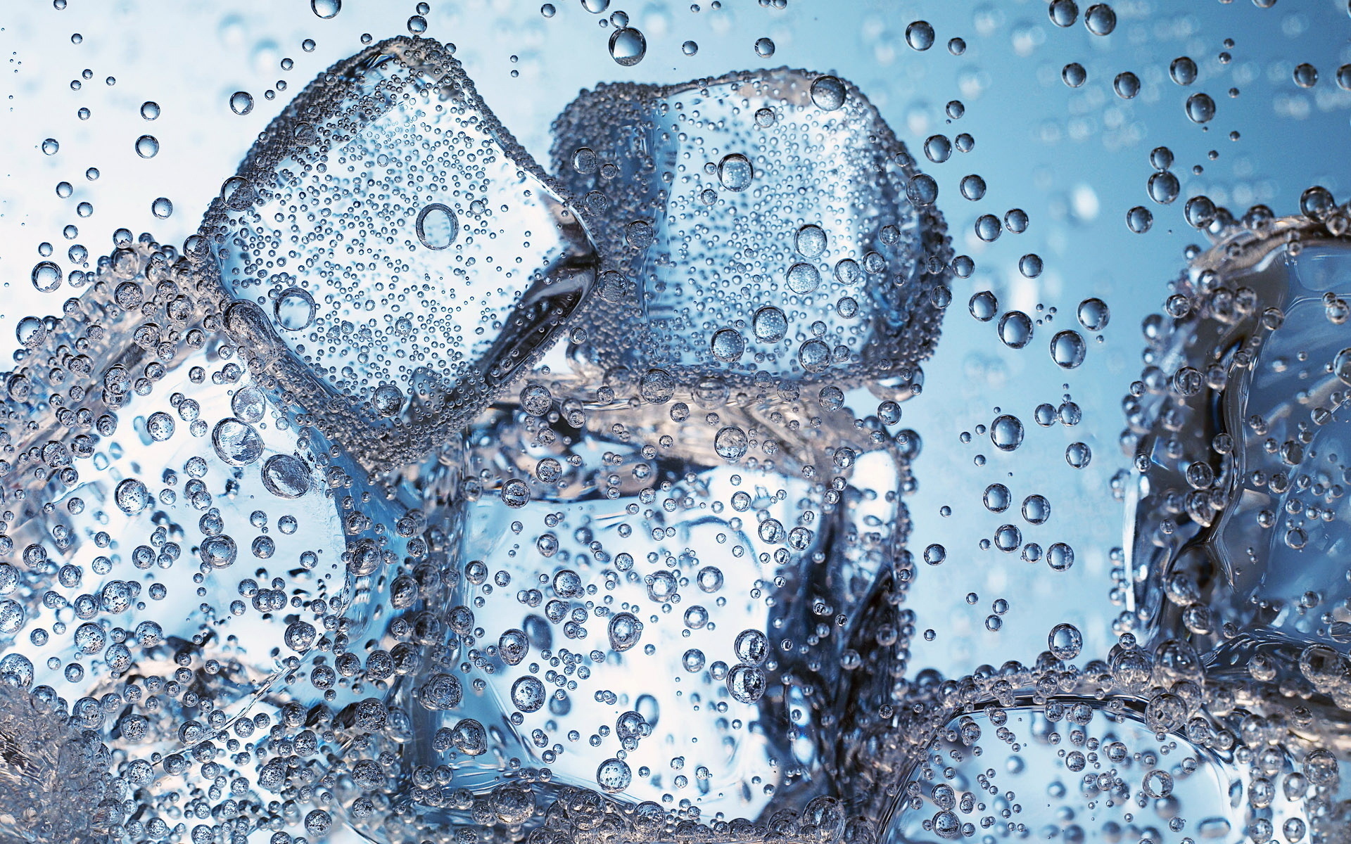ice, bubbles, water, background, blue Phone Background