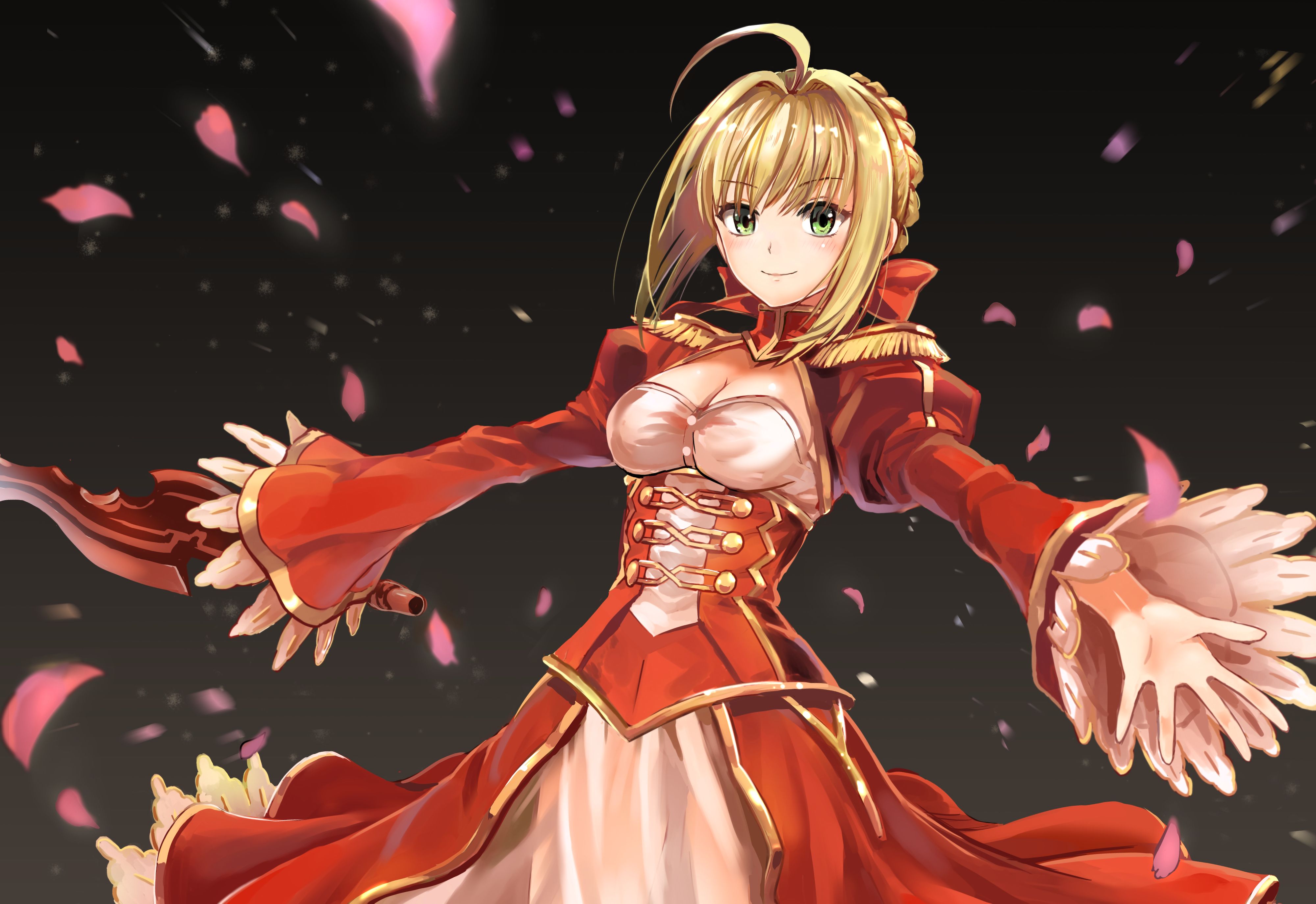 anime, fate/extra, nero claudius, red saber, saber (fate series), fate series Phone Background