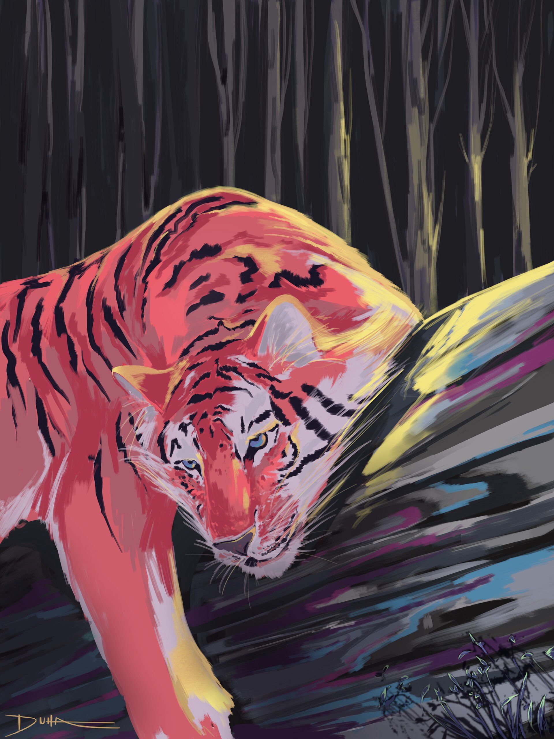 Laden Sie das Wild, Große Katze, Tier, Big Cat, Tiger, Kunst-Bild kostenlos auf Ihren PC-Desktop herunter