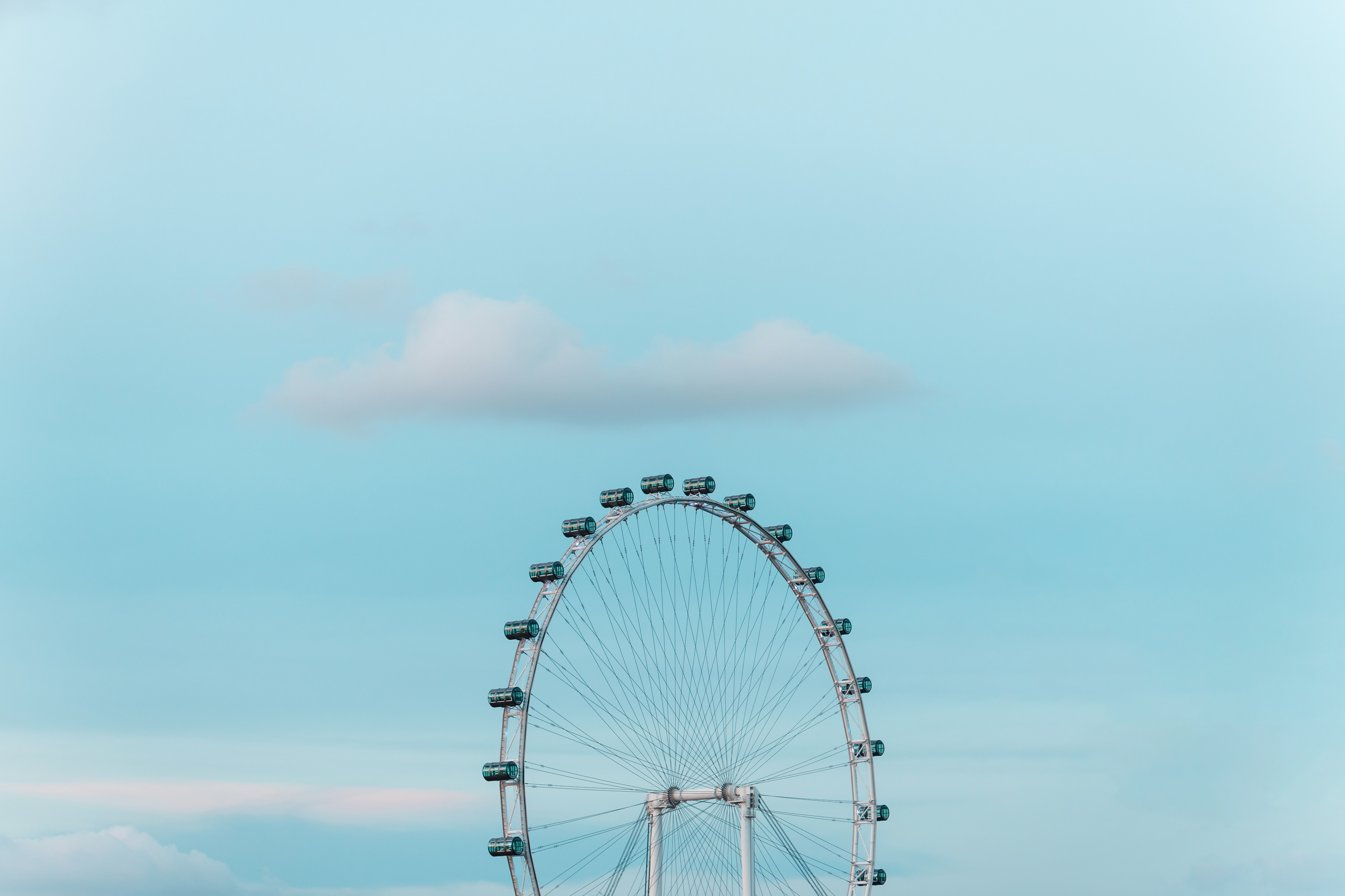 sky, miscellanea, miscellaneous, ferris wheel, attraction, booths, stall