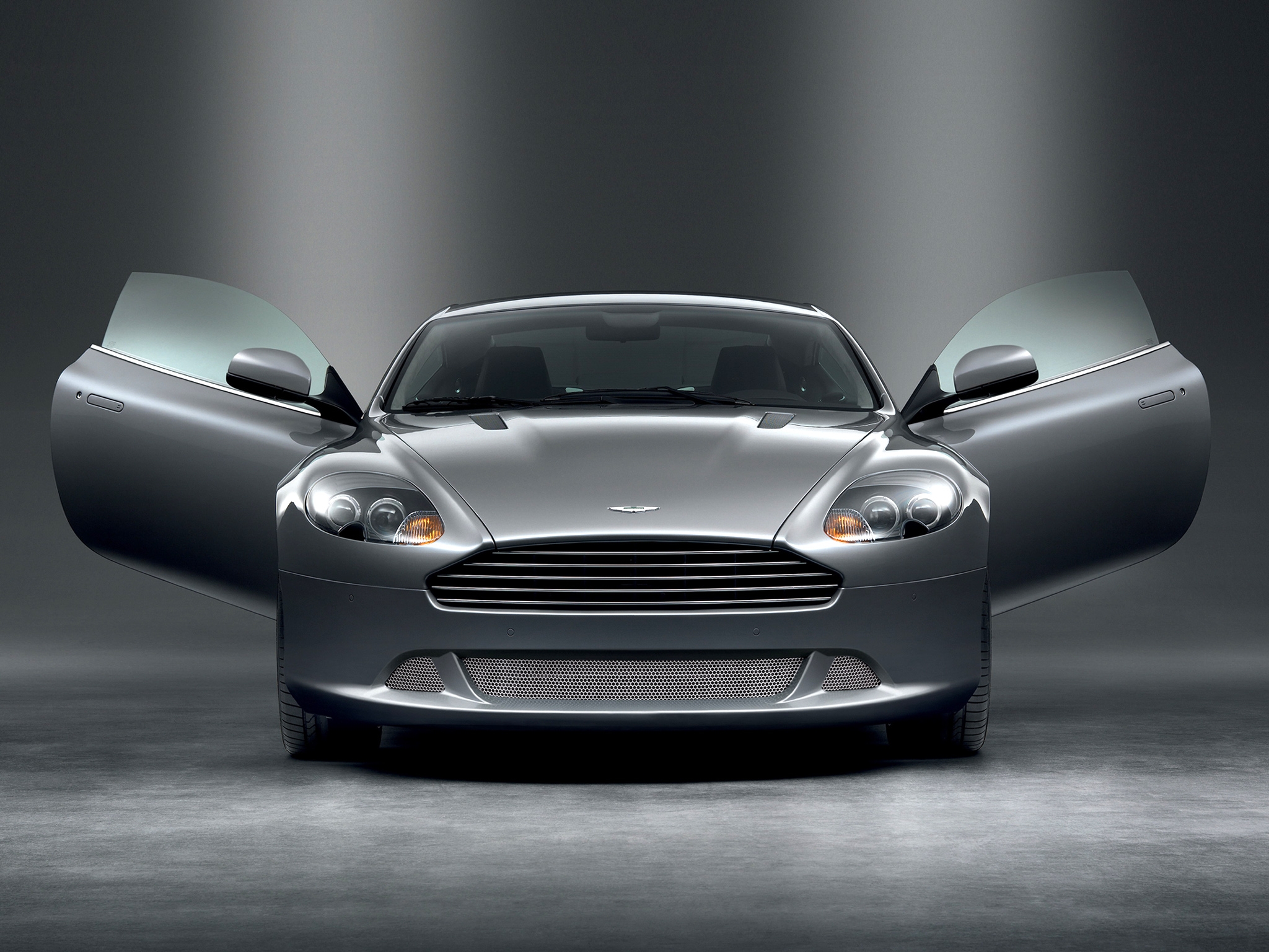 Download mobile wallpaper Db9, 2008, Grey, Aston Martin, Cars, Sports, Front View, Auto for free.
