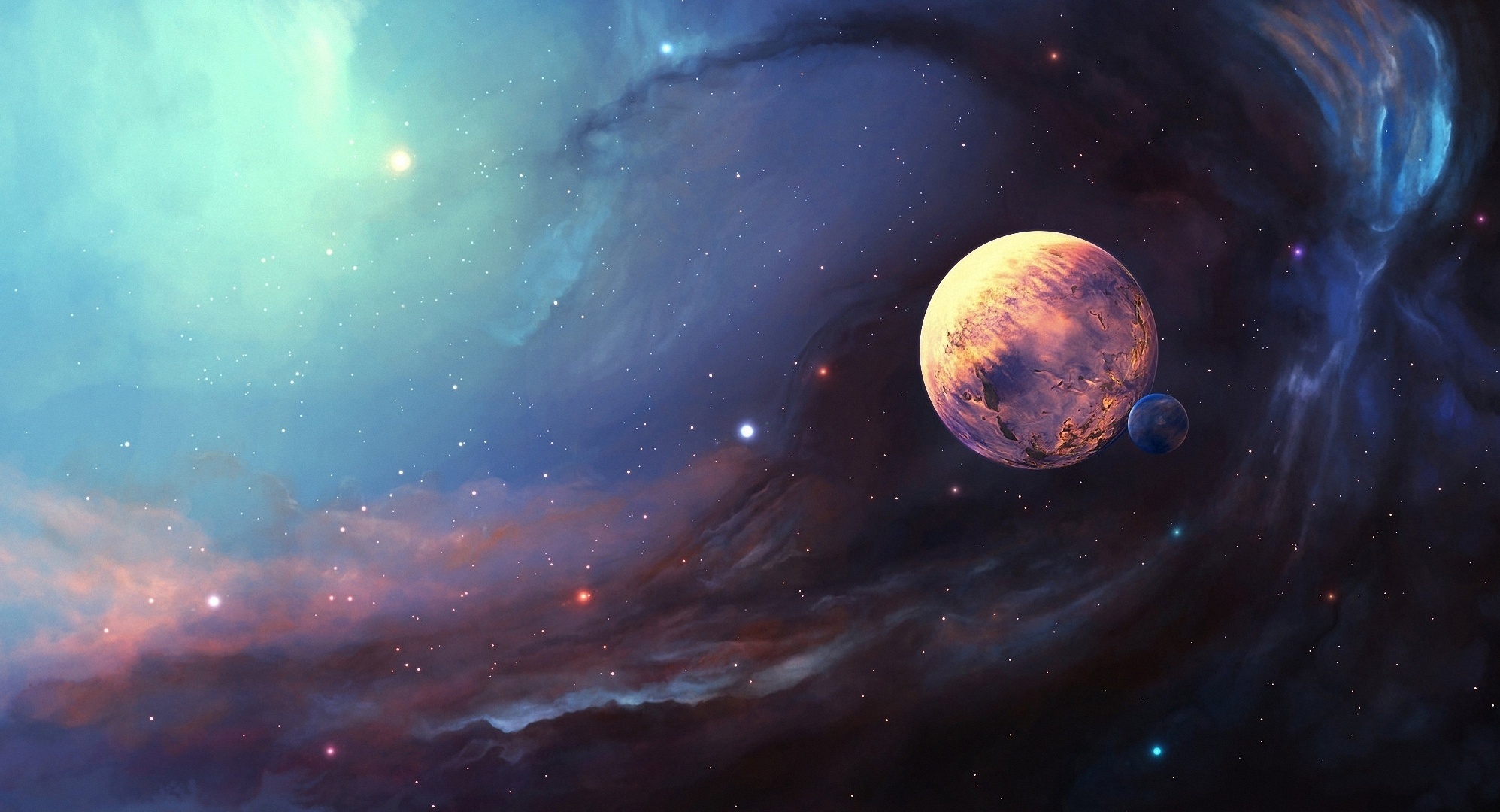 Download mobile wallpaper Universe, Planets, Landscape for free.