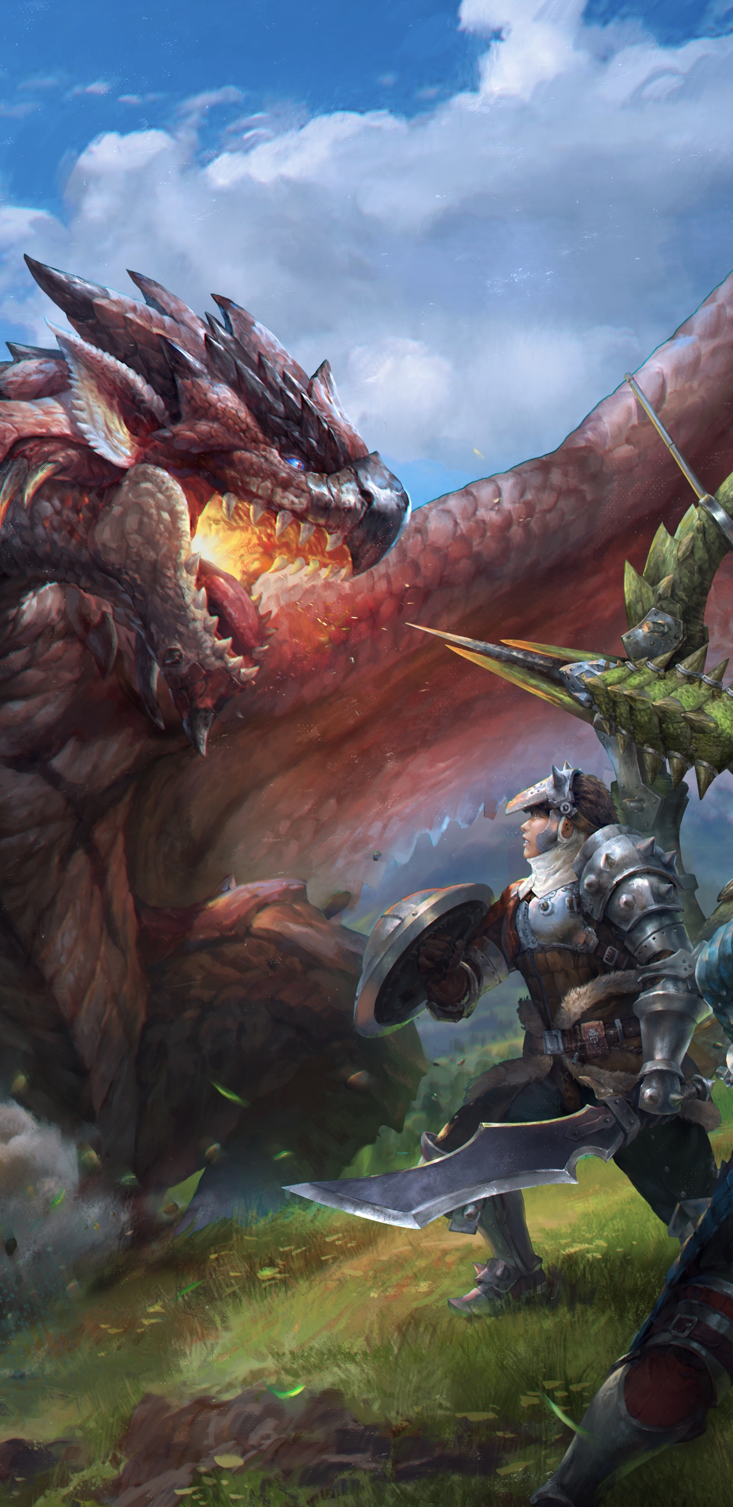 Rathalos Battle, Rathalos, anime monster hunter, HD wallpaper