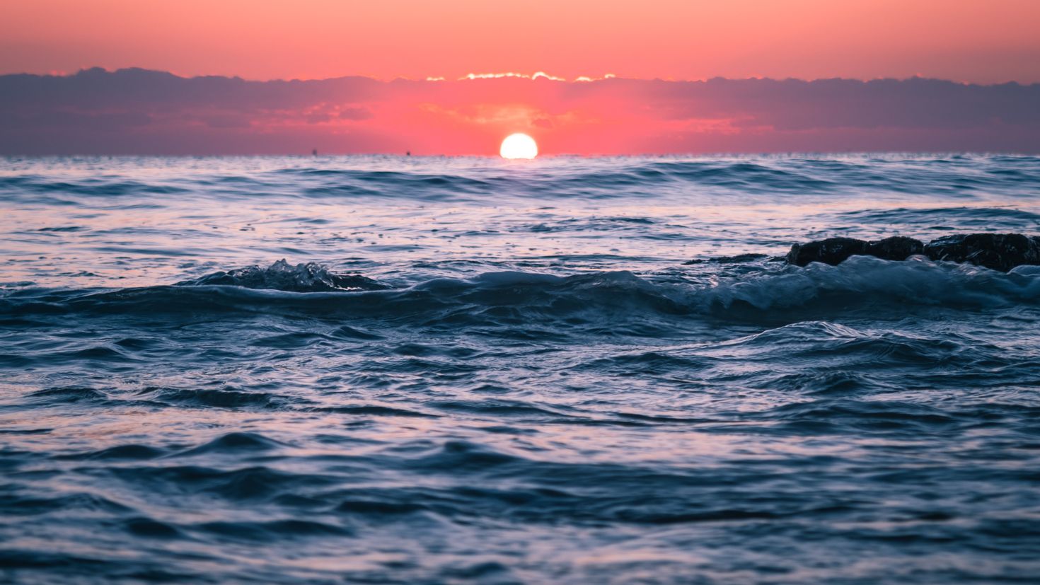 море закат солнца