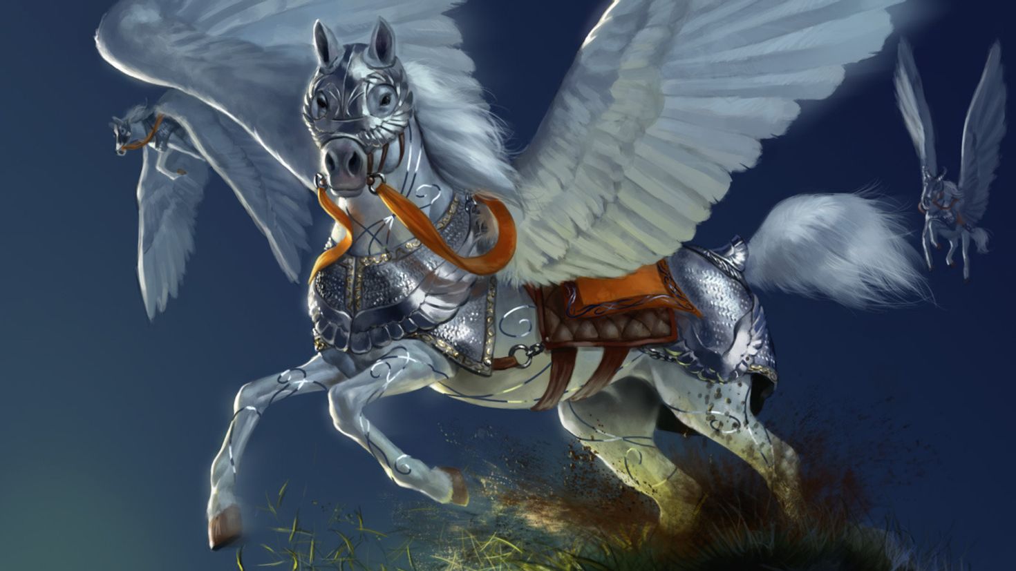 Наездник пегаса сканворд. Пегас мифология. Демон Осса лошадь. Пегас мифическое существо арт.