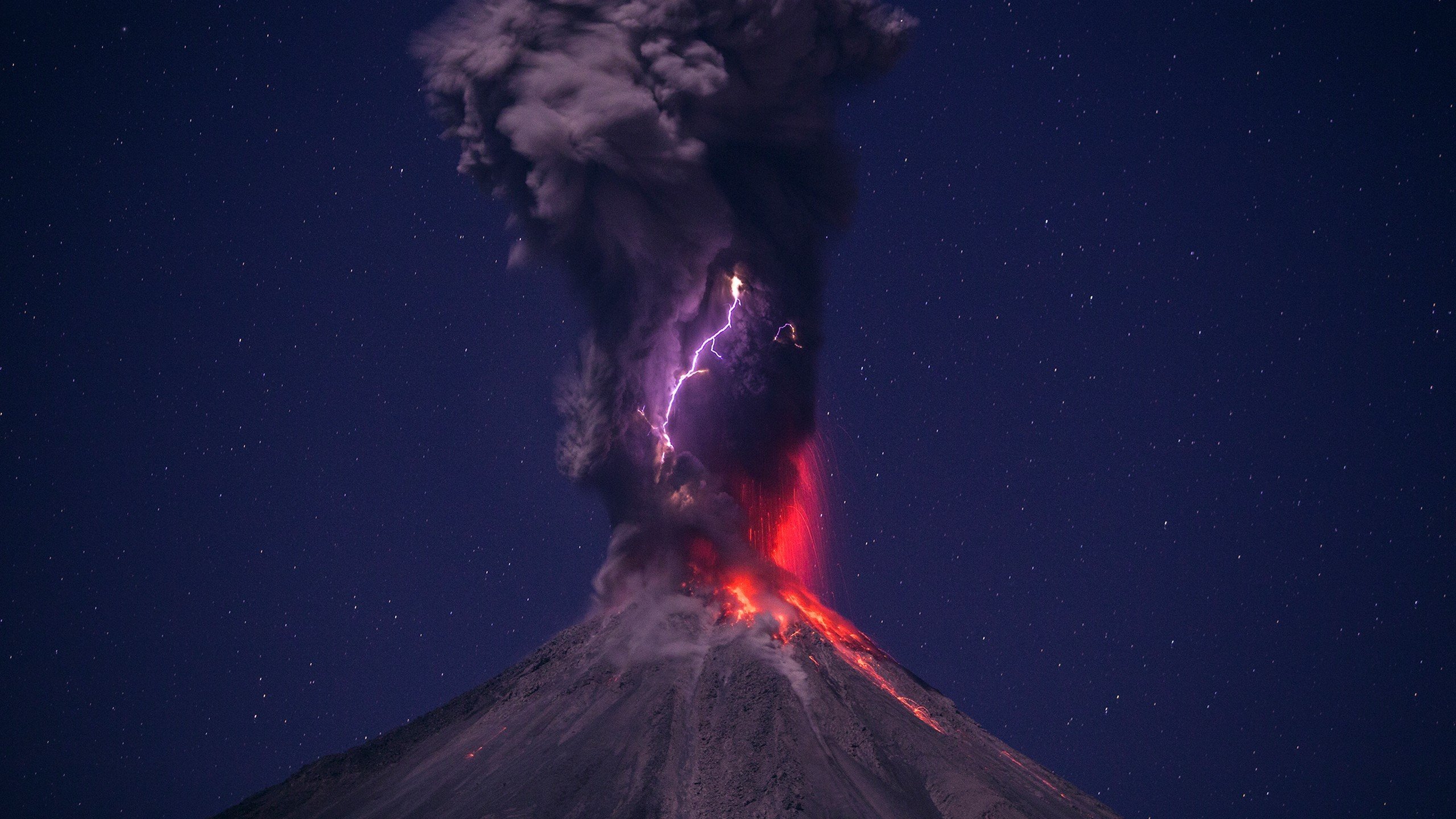 lava, earth, volcano, eruption, stars, volcanoes phone wallpaper