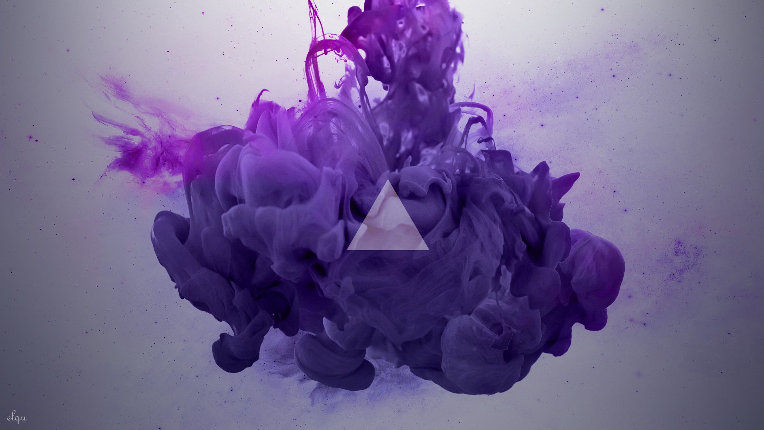 Download mobile wallpaper Lilac, Smoke, Triangle, Abstract for free.