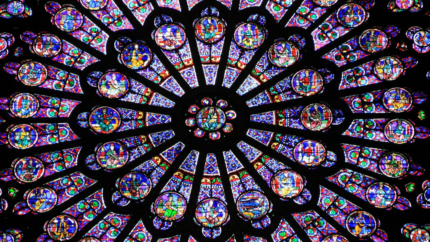 Витраж роза собор Парижской Богоматери