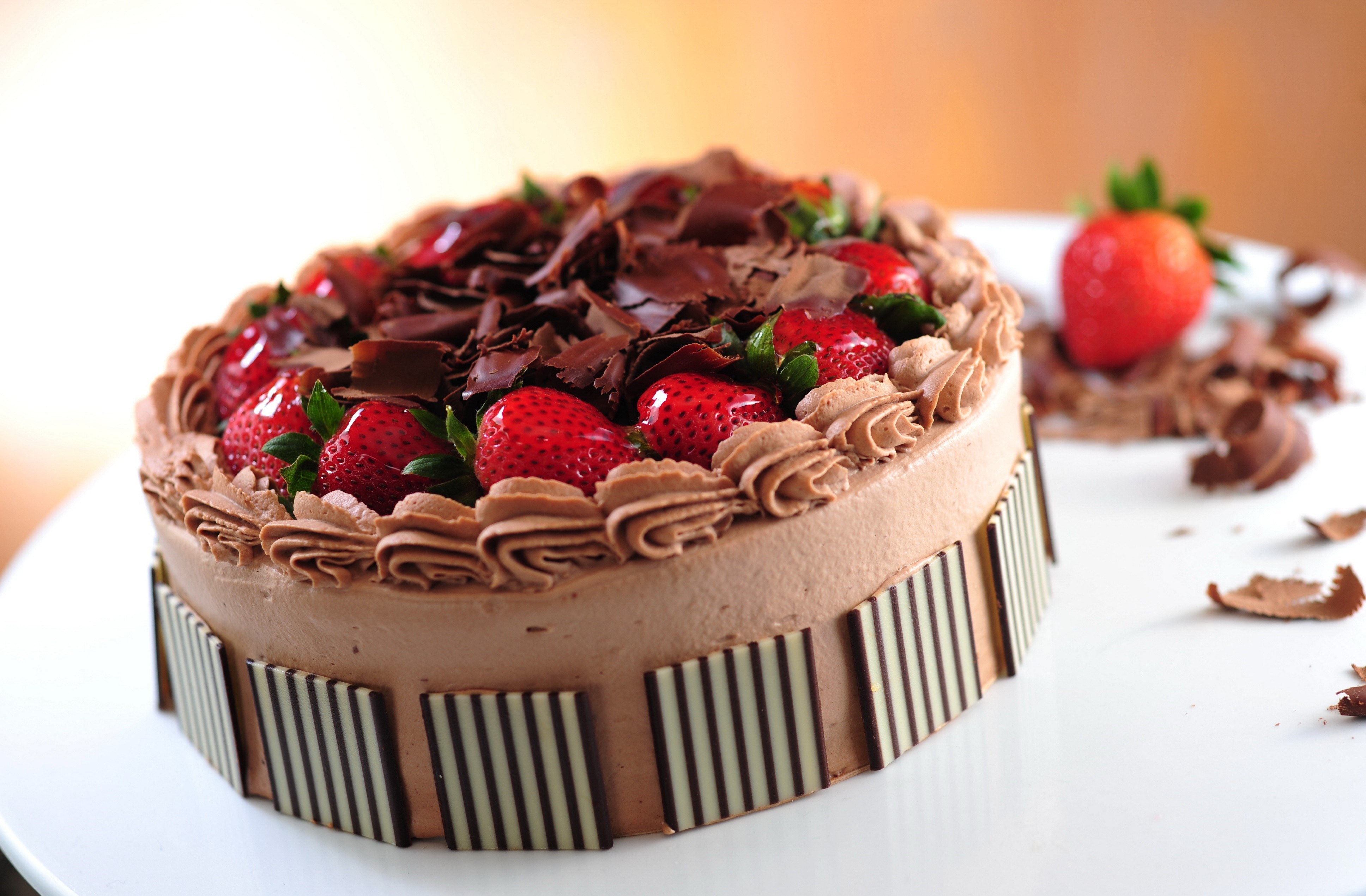 food, cake, chocolate, cream, strawberry