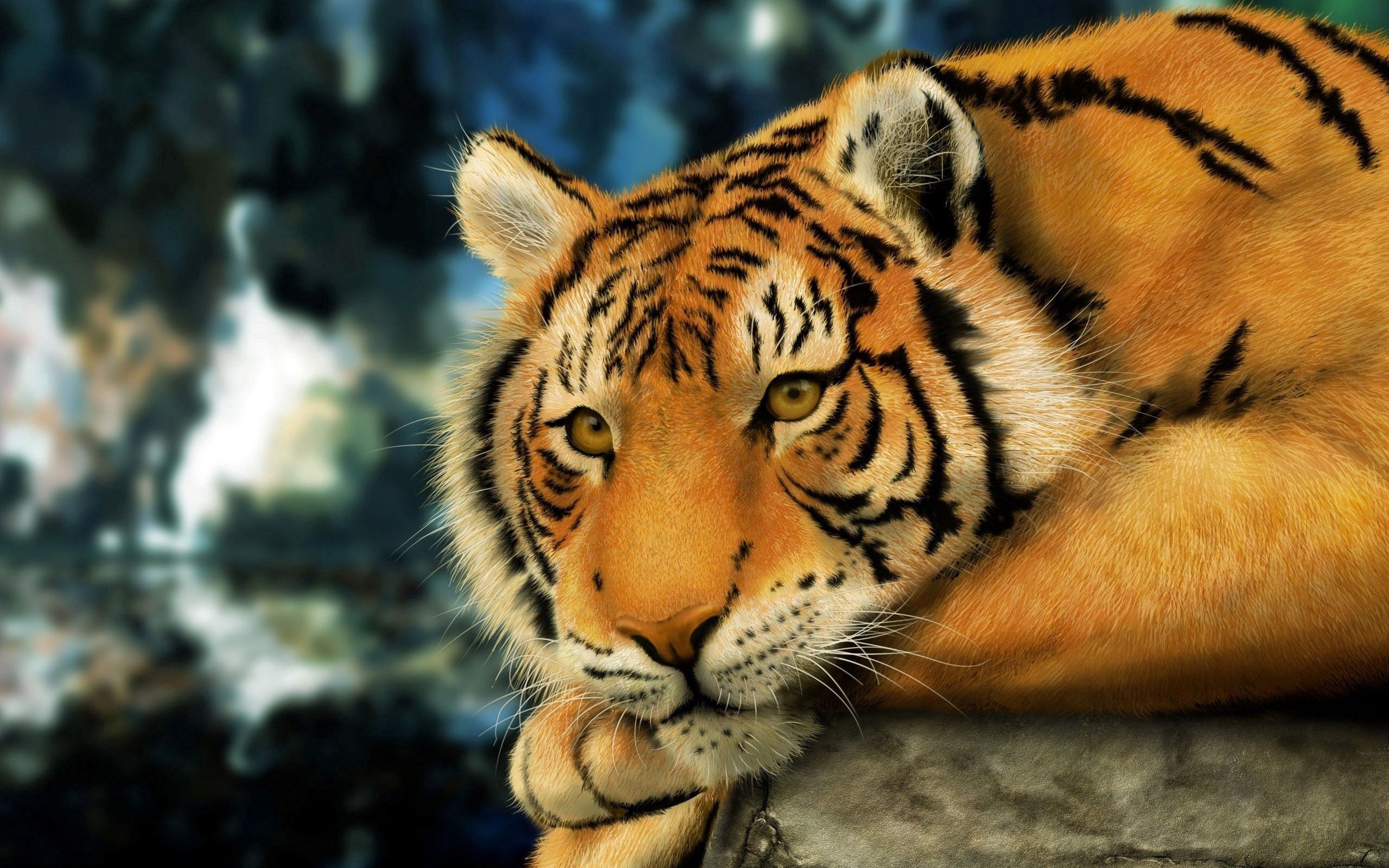 Download mobile wallpaper Tiger, Muzzle, Striped, Animals, Big Cat for free.