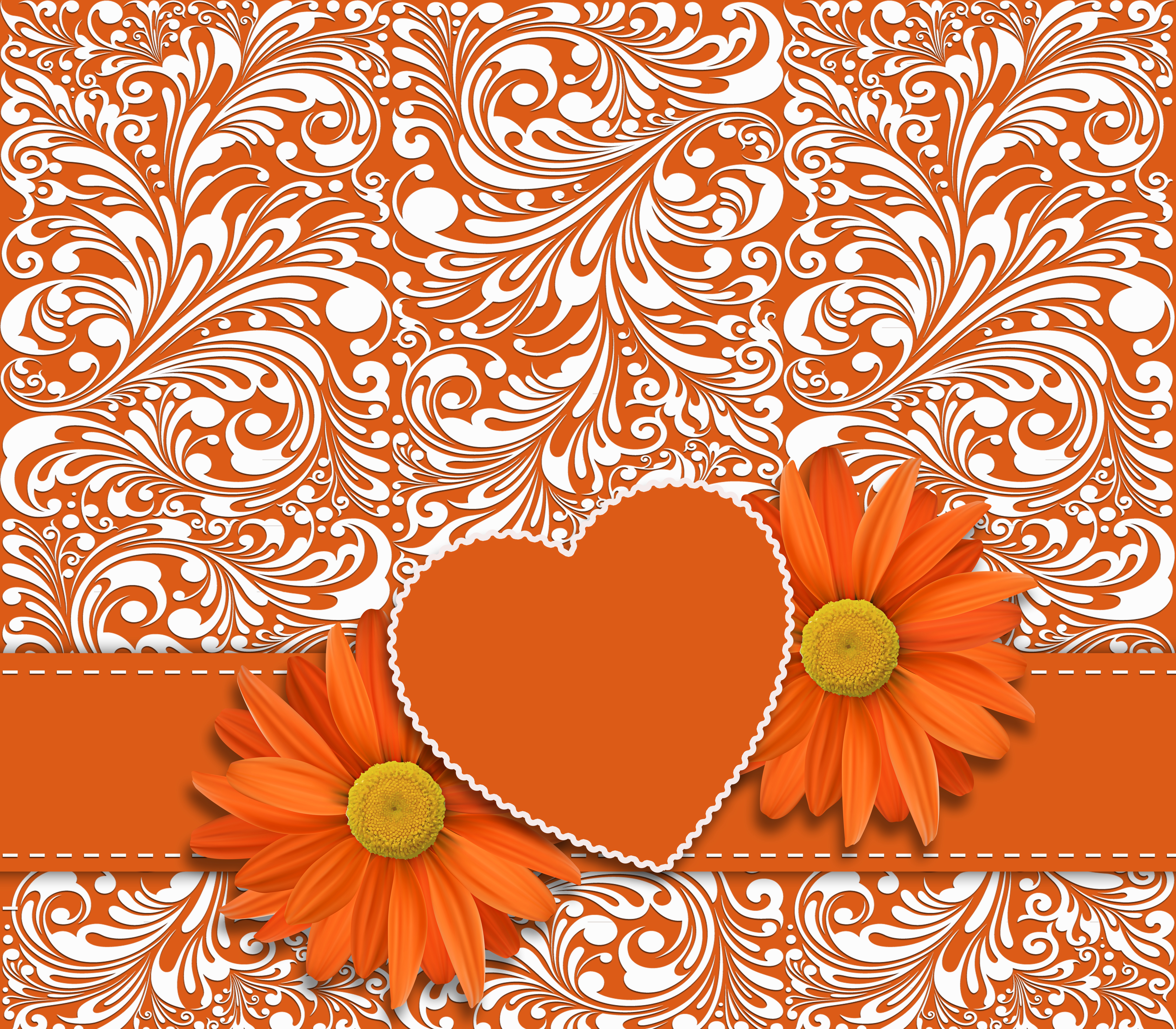 Оранжевые цветы для баннера