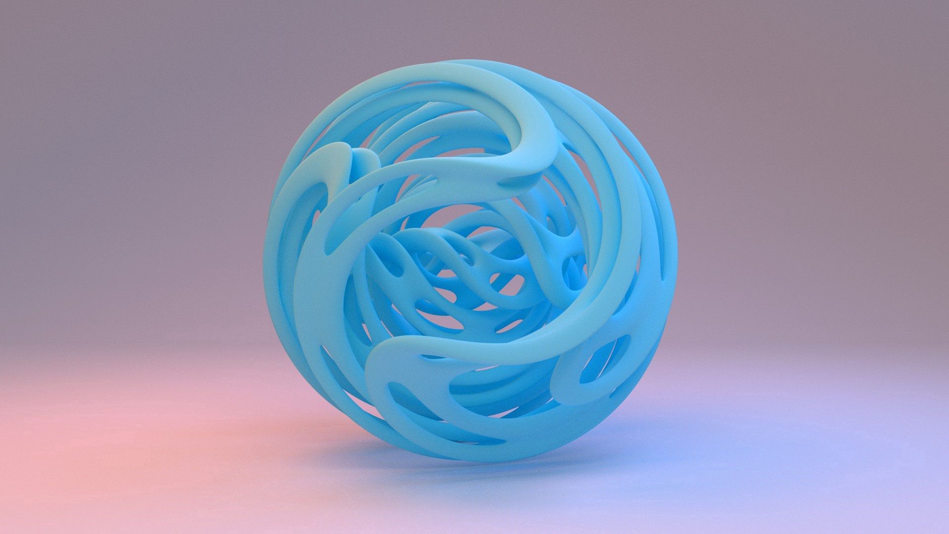 1920 x 1080 picture 3d, form, blue, ball