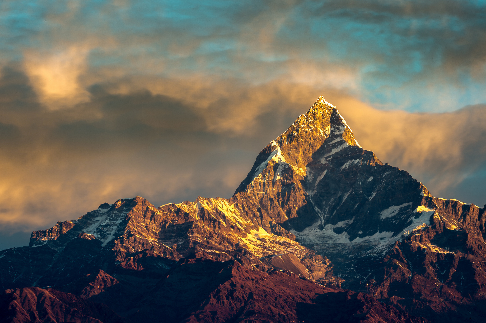 HD wallpaper nepal, himalayas, annapurna, sky, nature, mountains