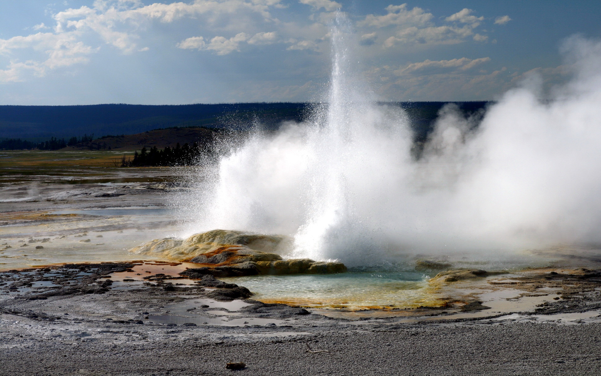 earth, hot spring, geyser, stone, usa, yellowstone cell phone wallpapers