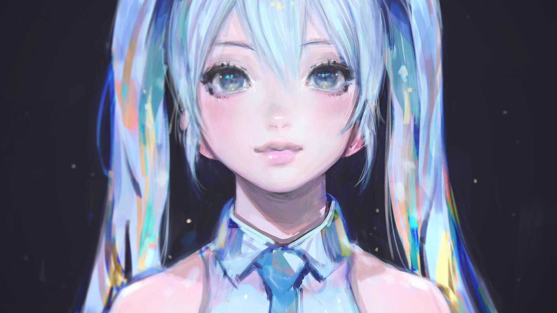 Download mobile wallpaper Anime, Vocaloid, Face, Hatsune Miku for free.