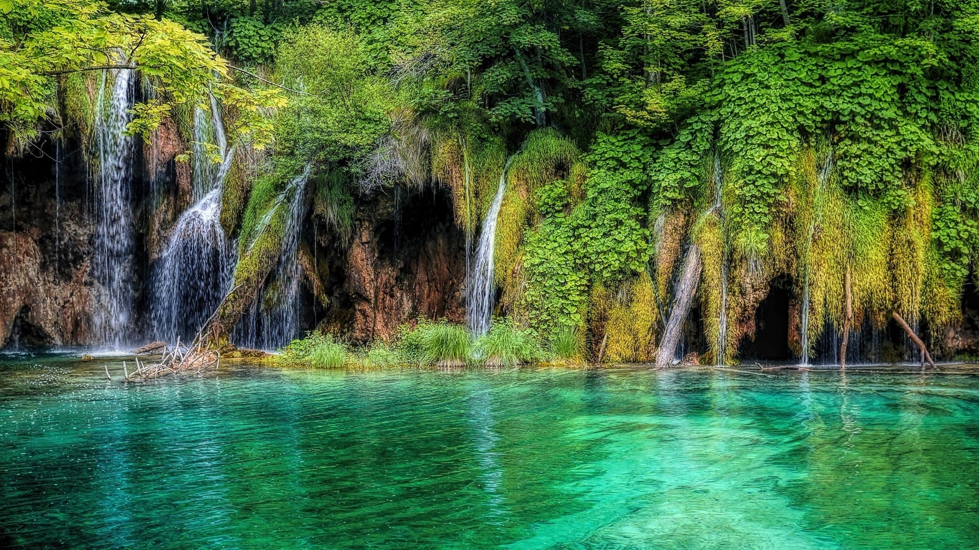 vegetation, earth, plitvice lake, croatia, nature, plitivice lake, water, waterfall