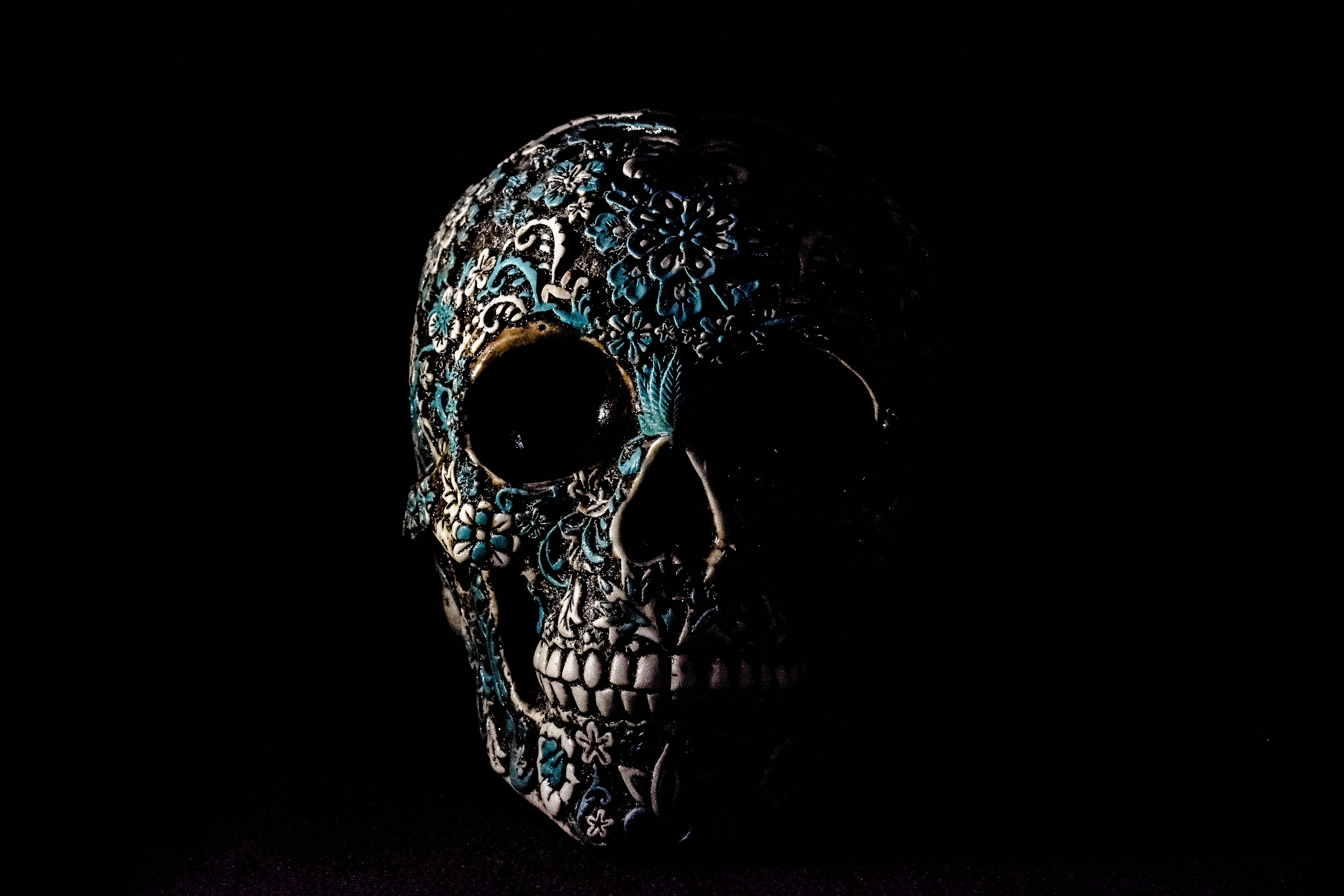 skull, dark, dice, patterns, bones for android