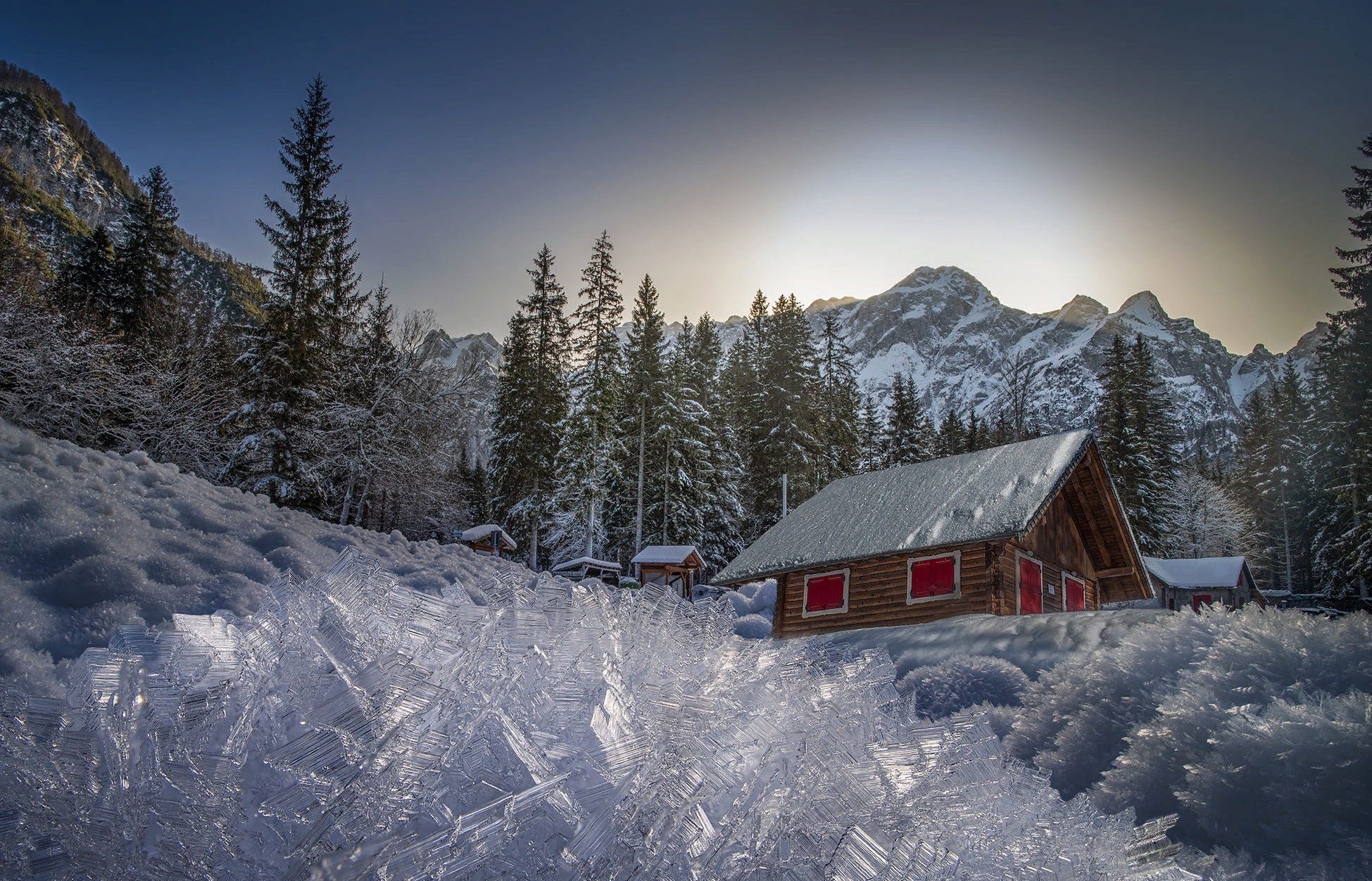 1002803 descargar fondo de pantalla fotografía, invierno, cabina, abeto, casa, montaña, naturaleza, nieve: protectores de pantalla e imágenes gratis