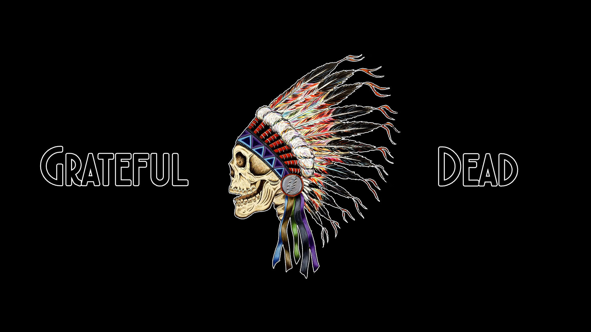 Download Text And Skull Logo Of Grateful Dead Iphone Wallpaper