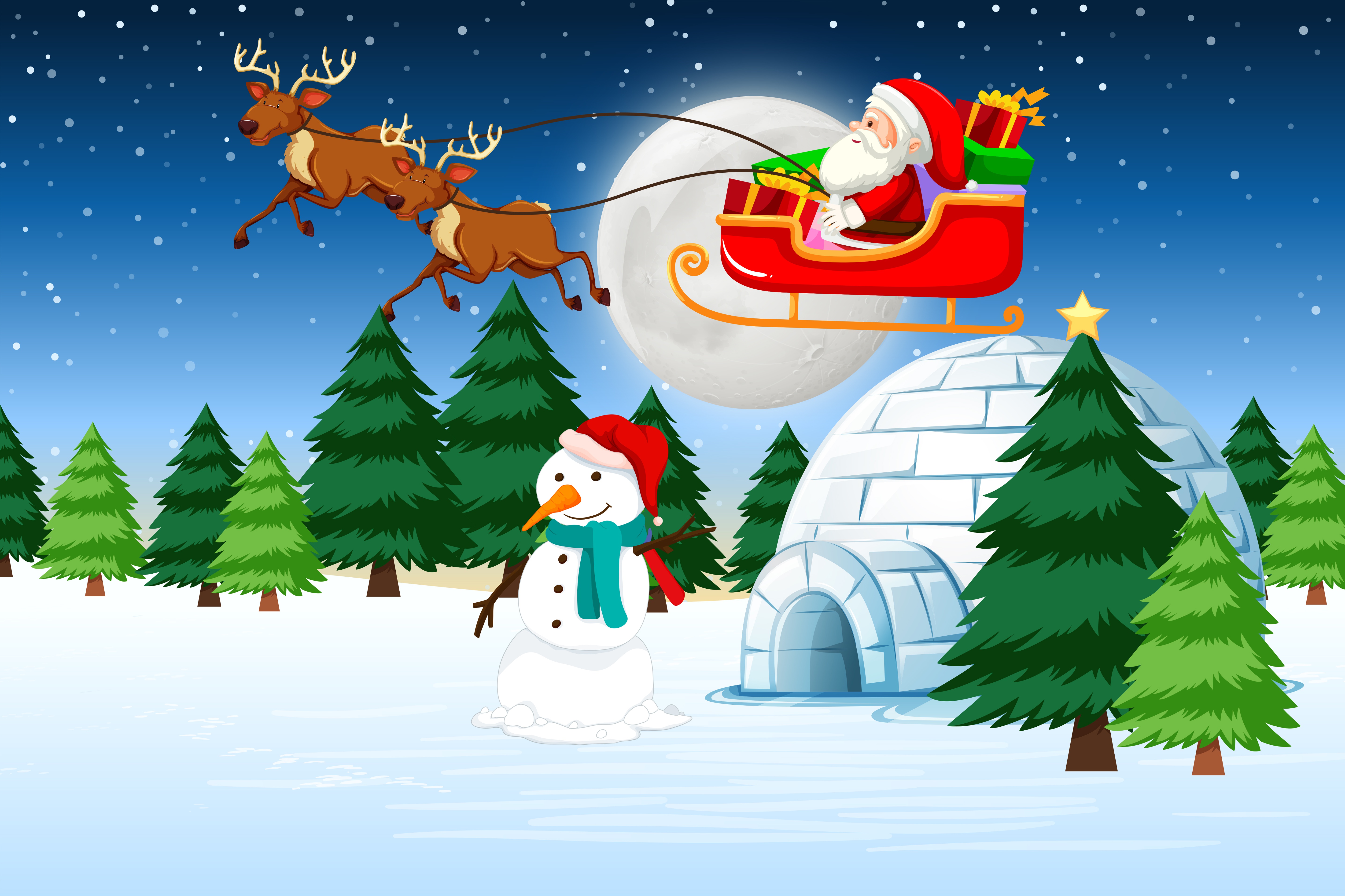 1052143 baixar papel de parede feriados, natal, iglu, papai noel, boneco de neve - protetores de tela e imagens gratuitamente