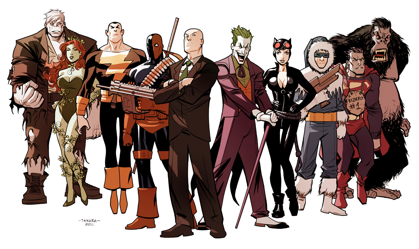android comics, dc comics, bizarro, black adam, captain cold, catwoman, deathstroke, joker, poison ivy, solomon grundy