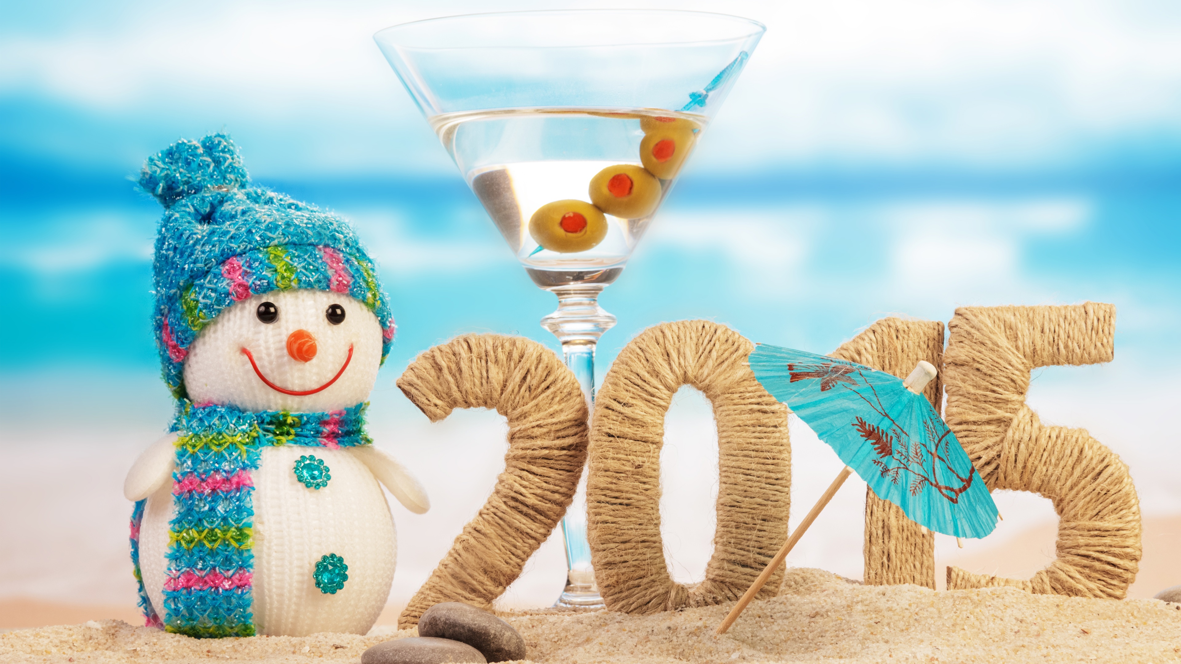 Download mobile wallpaper New Year, Snowman, Holiday, Celebration, Party, New Year 2015 for free.