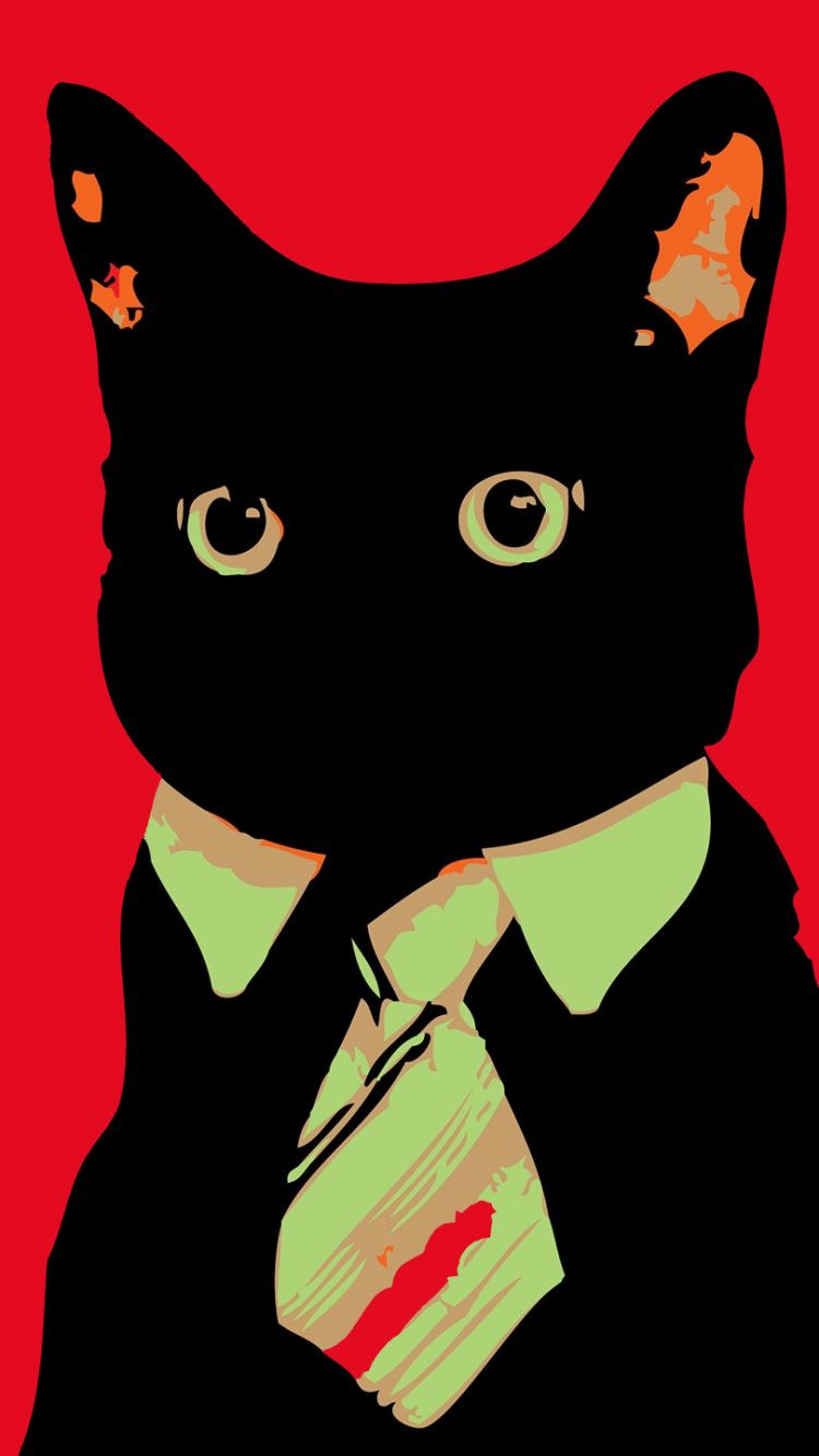 Кот в пиджаке и галстуке арт