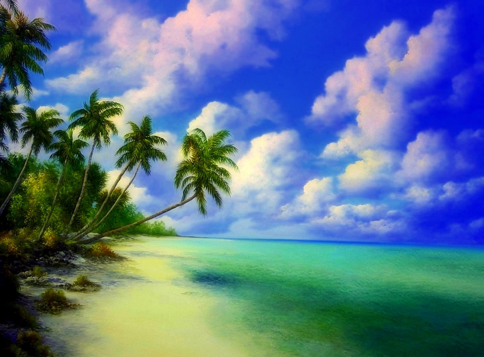 Тропические морские пейзажи живопись