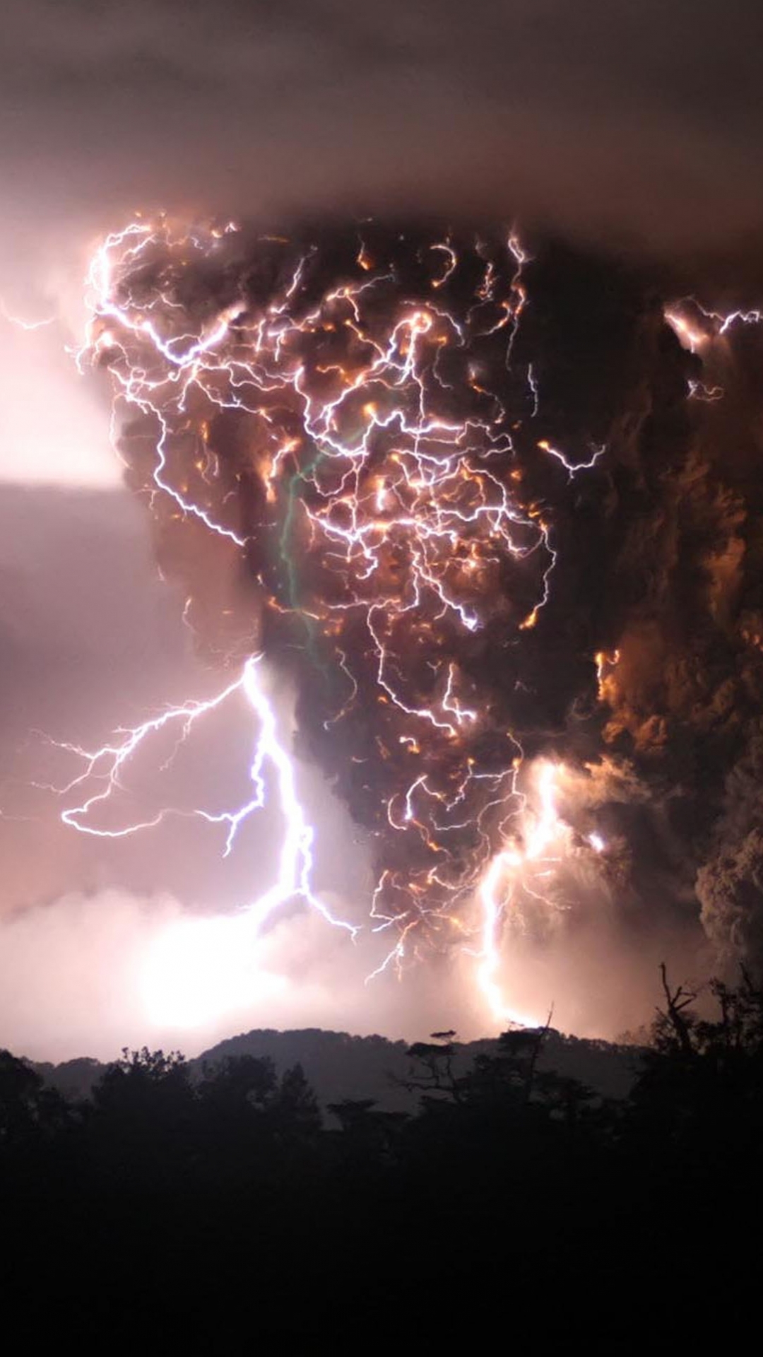 photography, lightning, volcano, eruption iphone wallpaper