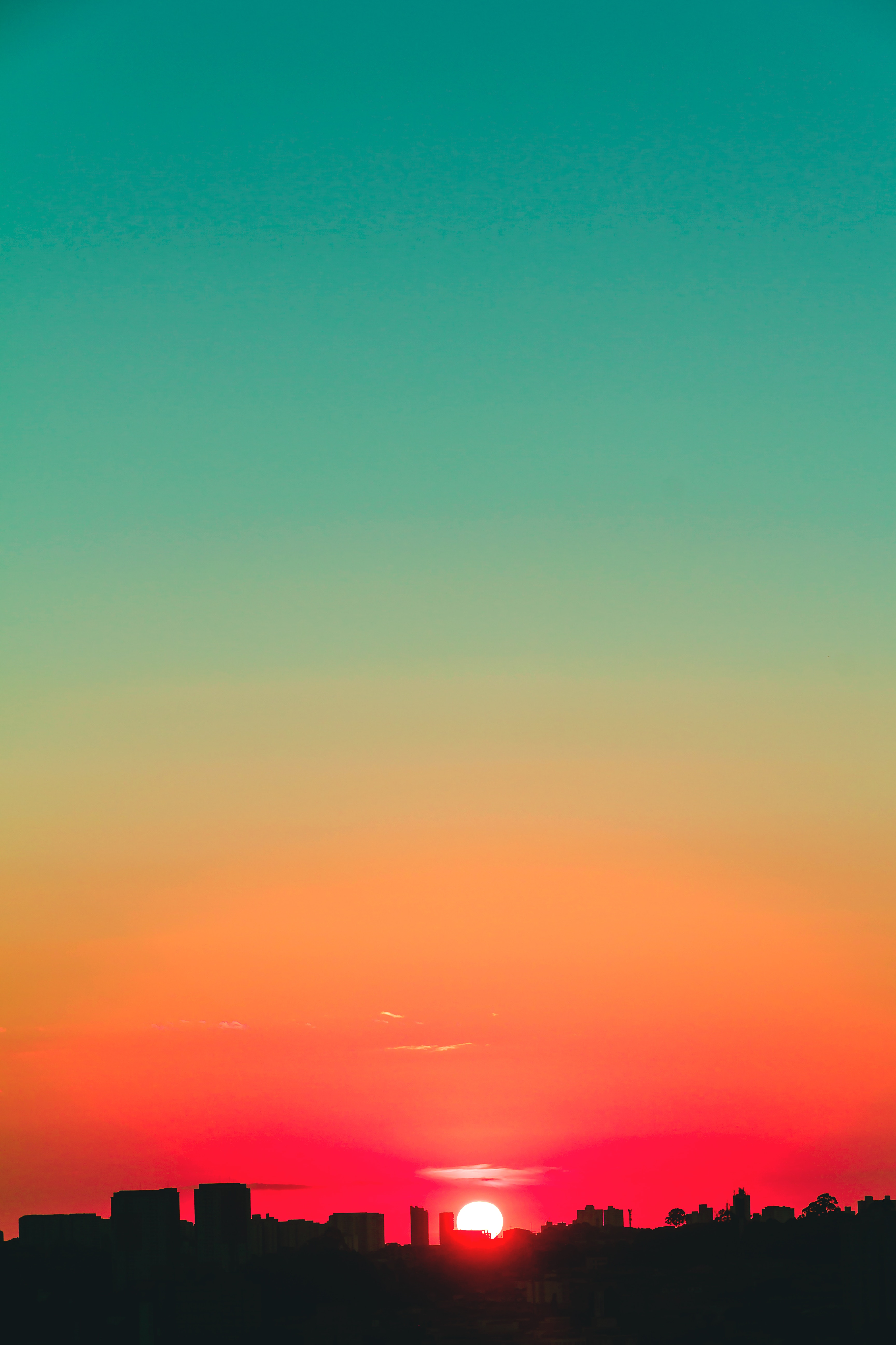 city, cities, sunset, sky, sun, horizon Free Stock Photo