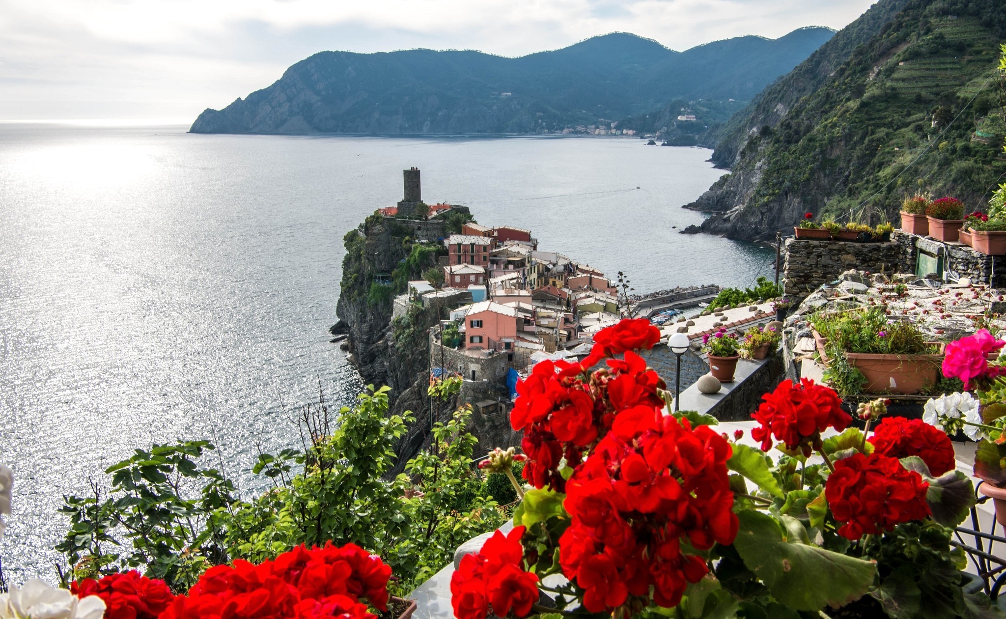 Италия побережье Амальфи цветы