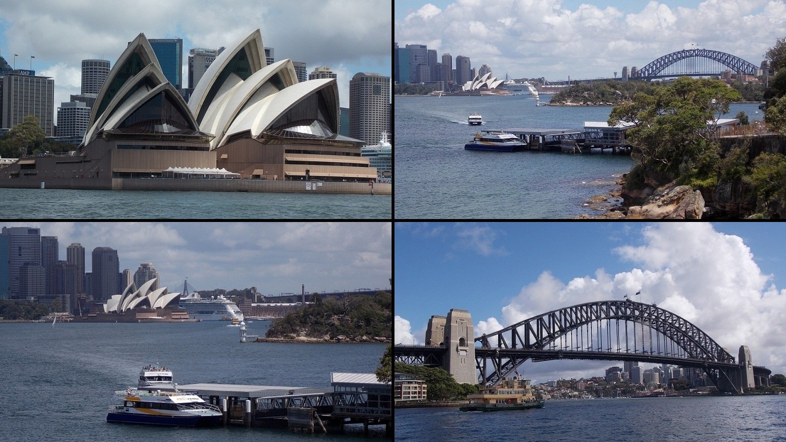 man made, sydney, australia, collage, ferry, harbor, sydney harbour bridge, sydney opera house