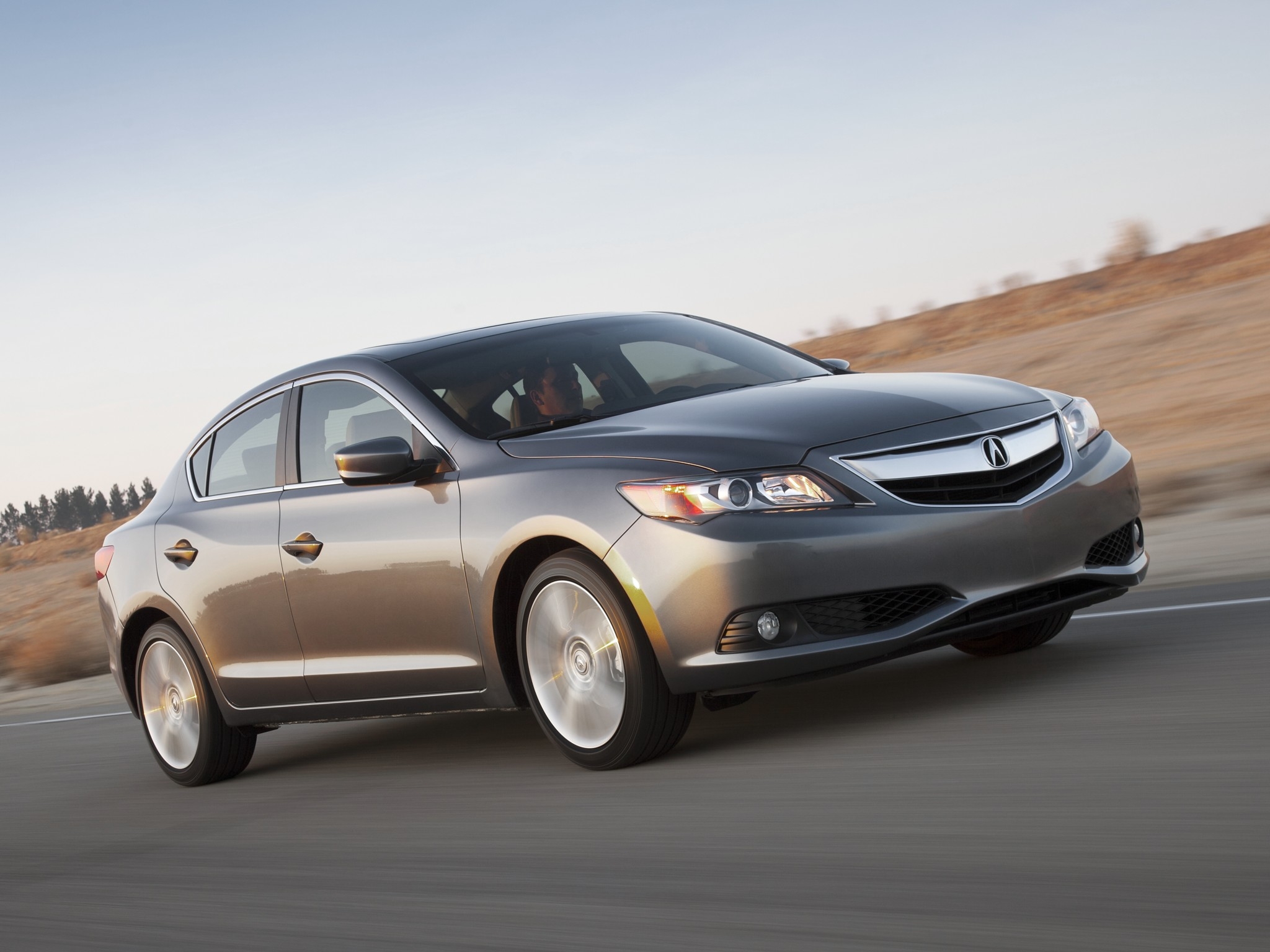 auto, nature, acura, cars, traffic, movement, brown, front view, speed, style, akura, track, ilx, sedan, 2012, route